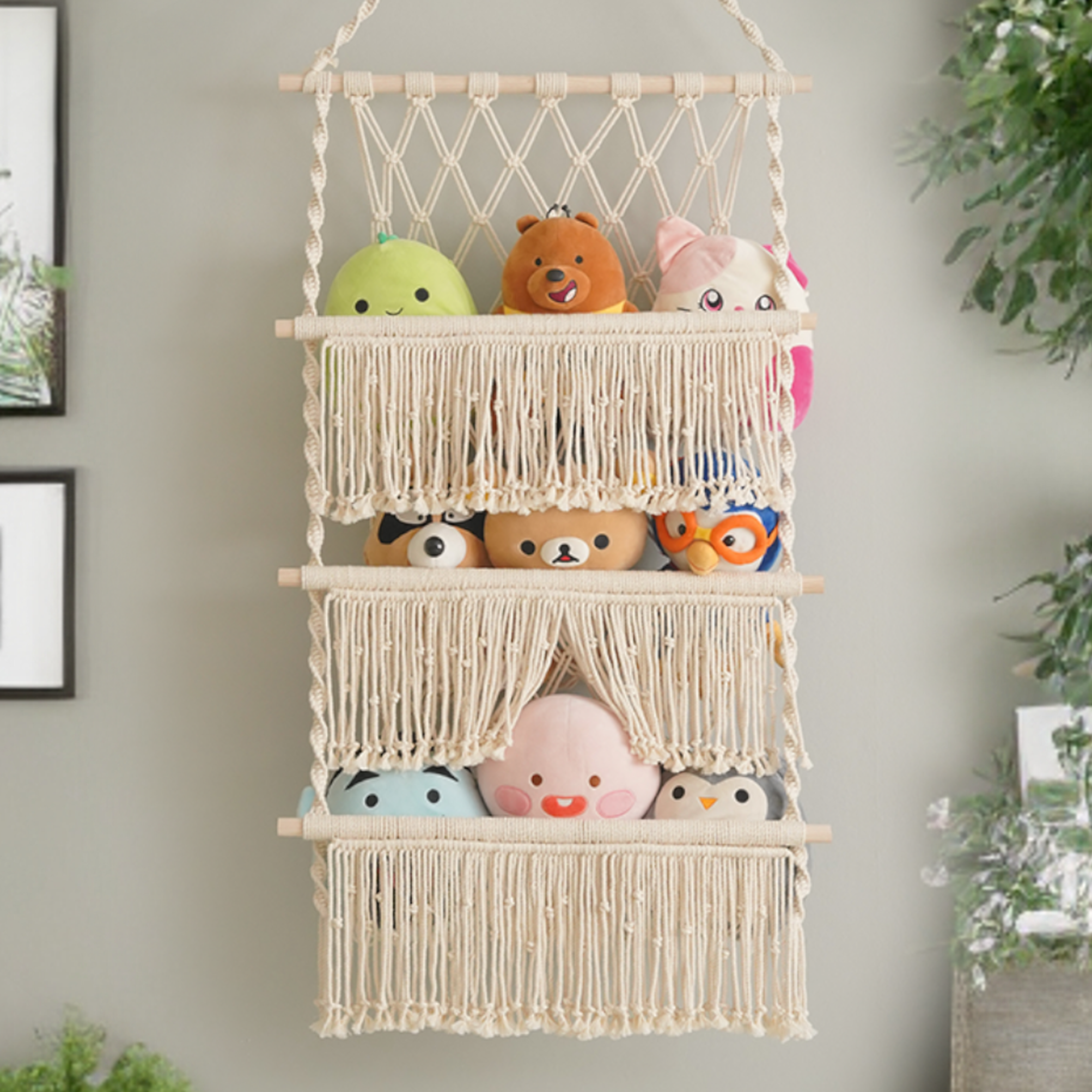 Toy Hammock - Macrame Hanging Toy Storage Organizer H72