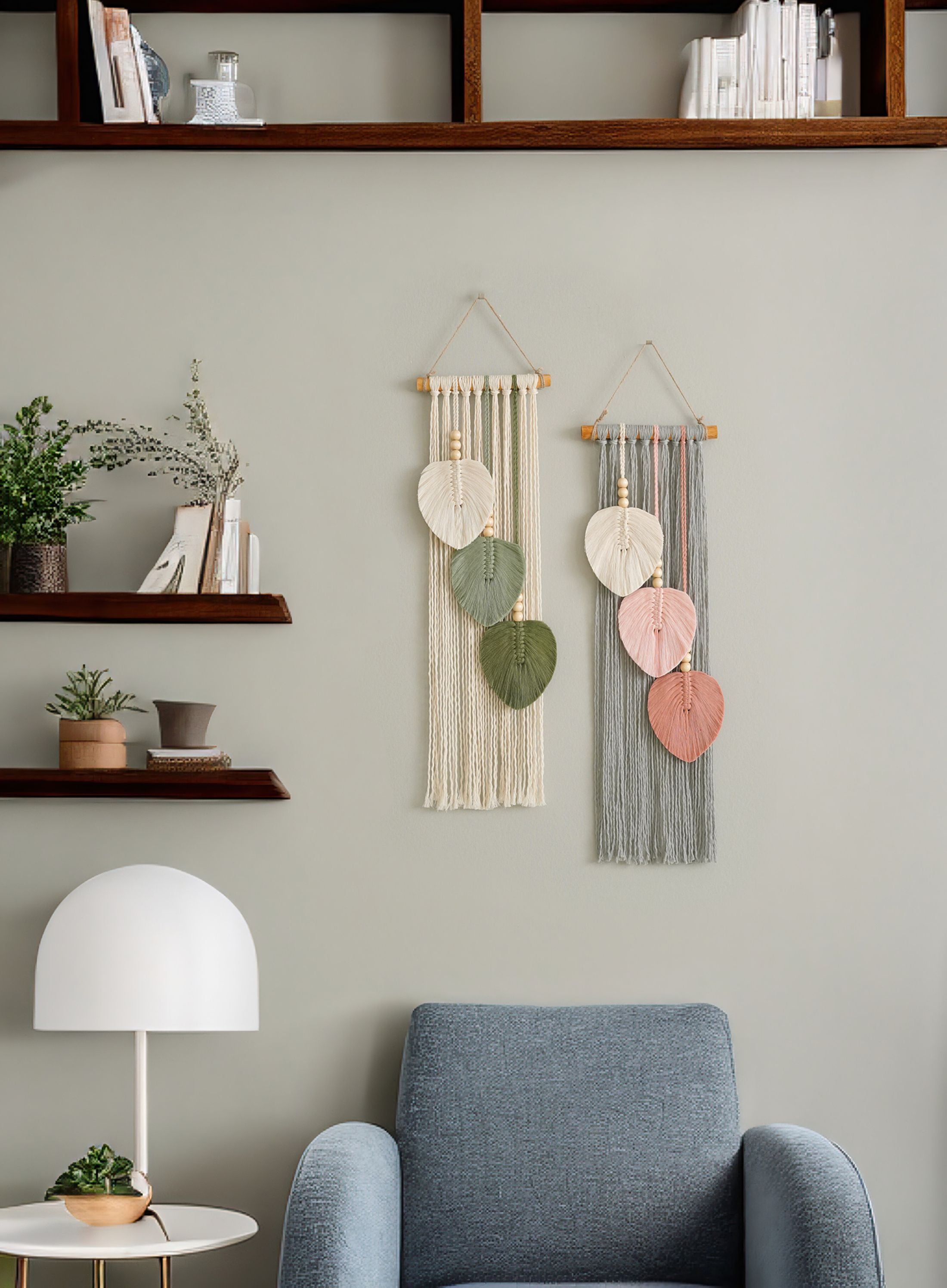 Three Leaves Wall Hanging – Macrame Leaf Decor for Boho V24