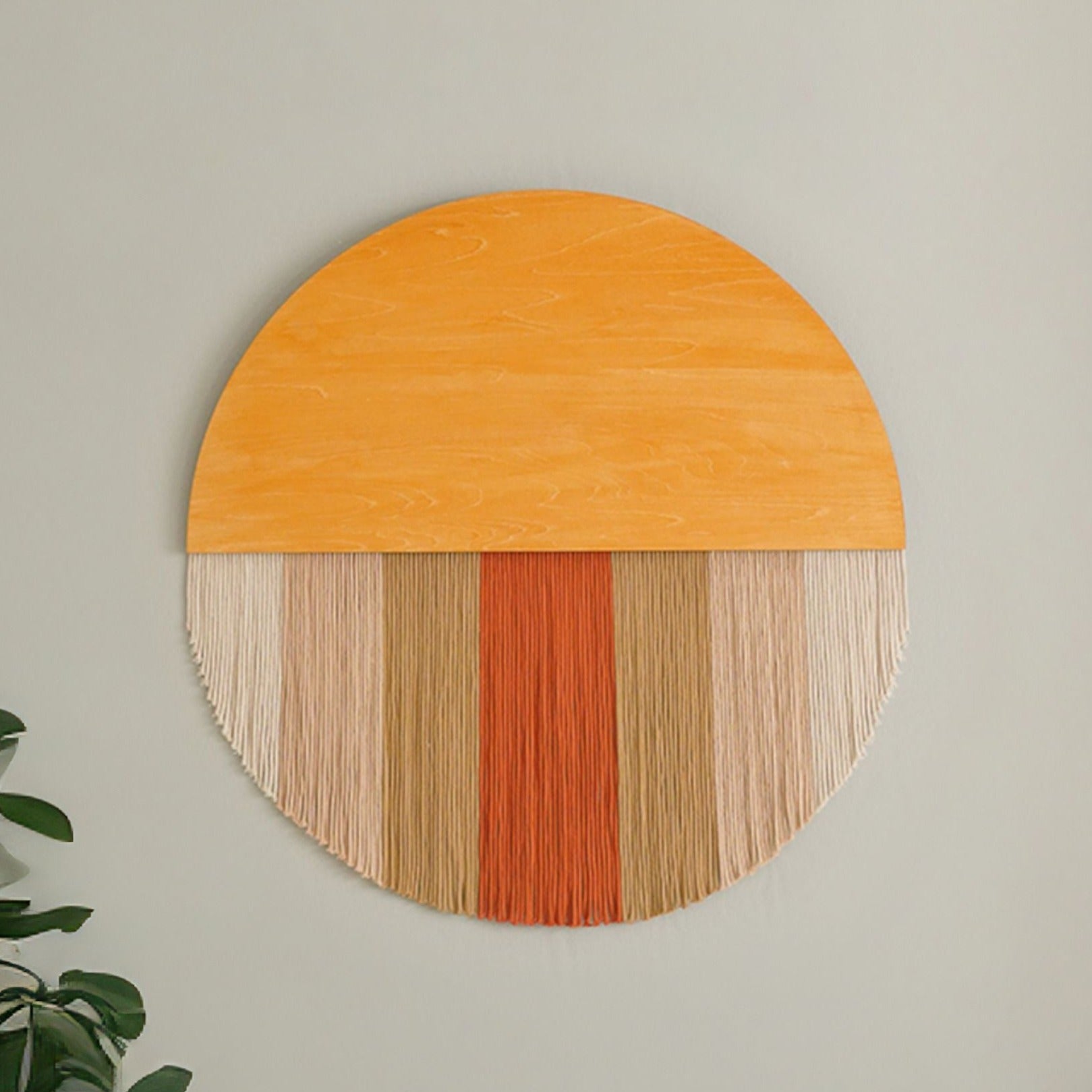 Lunar Memory Wall Hanging – Boho Green Cotton Wall Art V07
