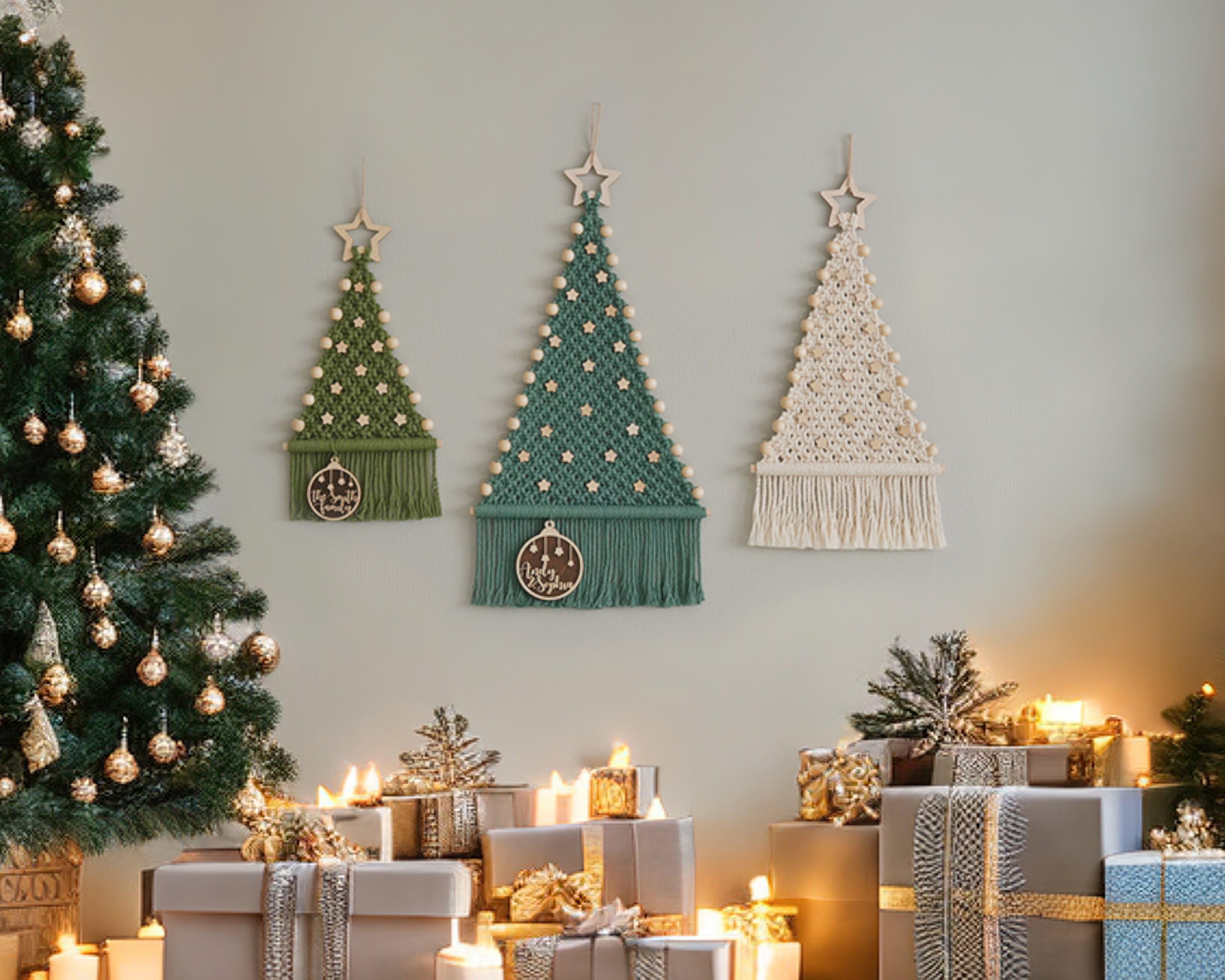 Macrame Christmas Tree Macrame Christmas Wall Decor for Boho Homes X34