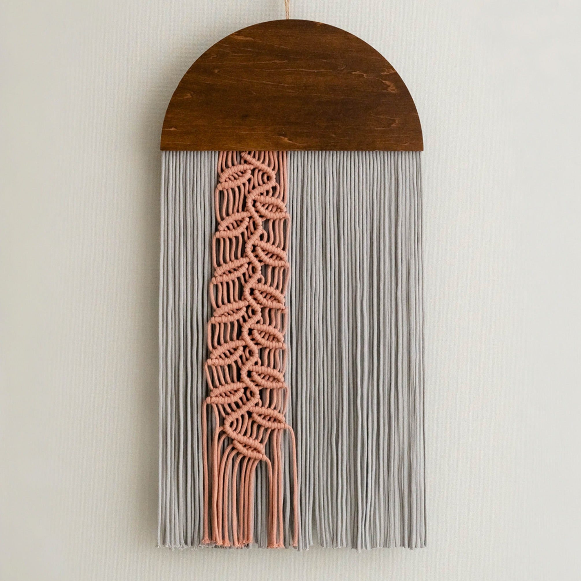 Botanical Macrame Wall Hanging - Round Jellyfish with Leaf Cord V48