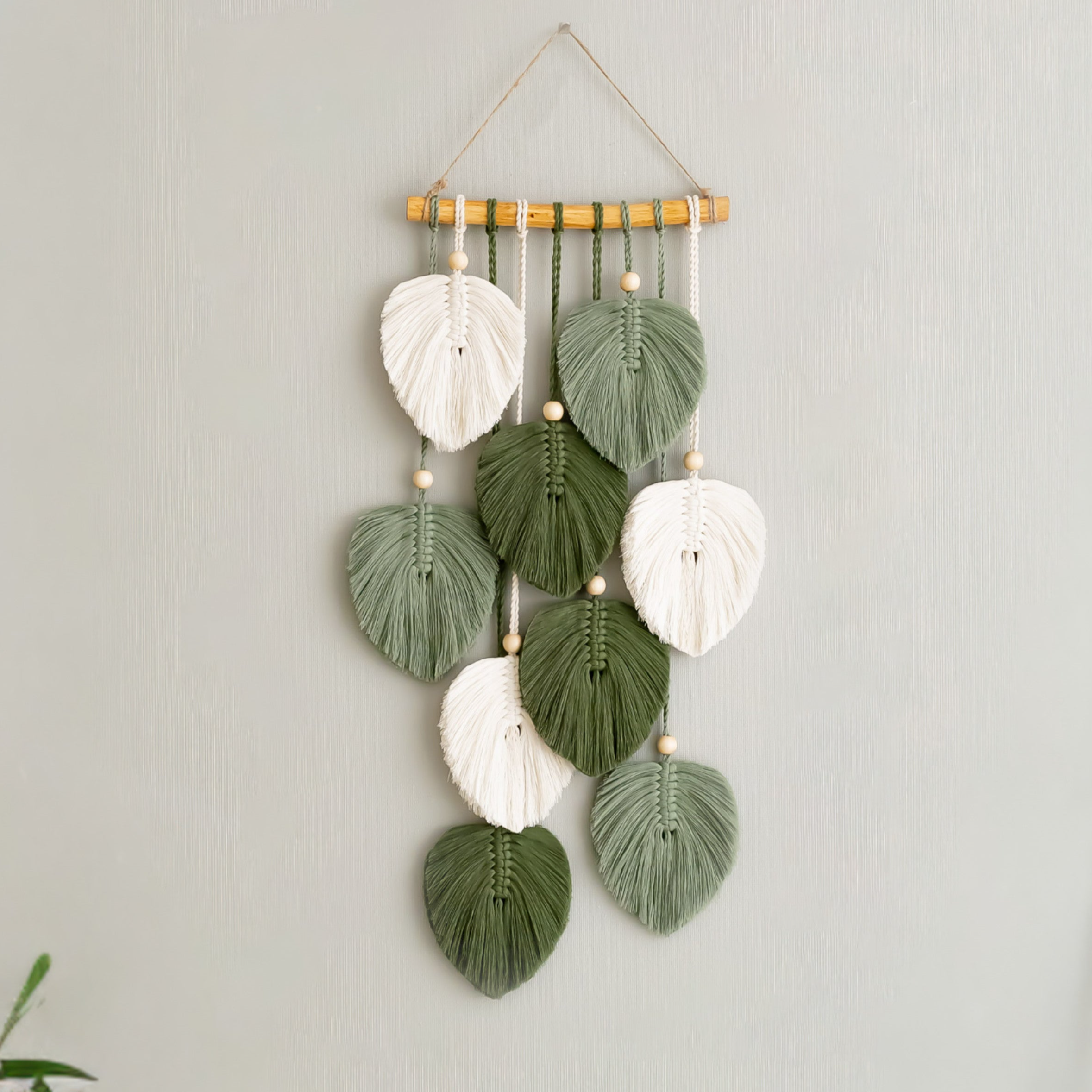 Boho Wall Decor - Cotton Macrame Leaf Wall Hanging L40