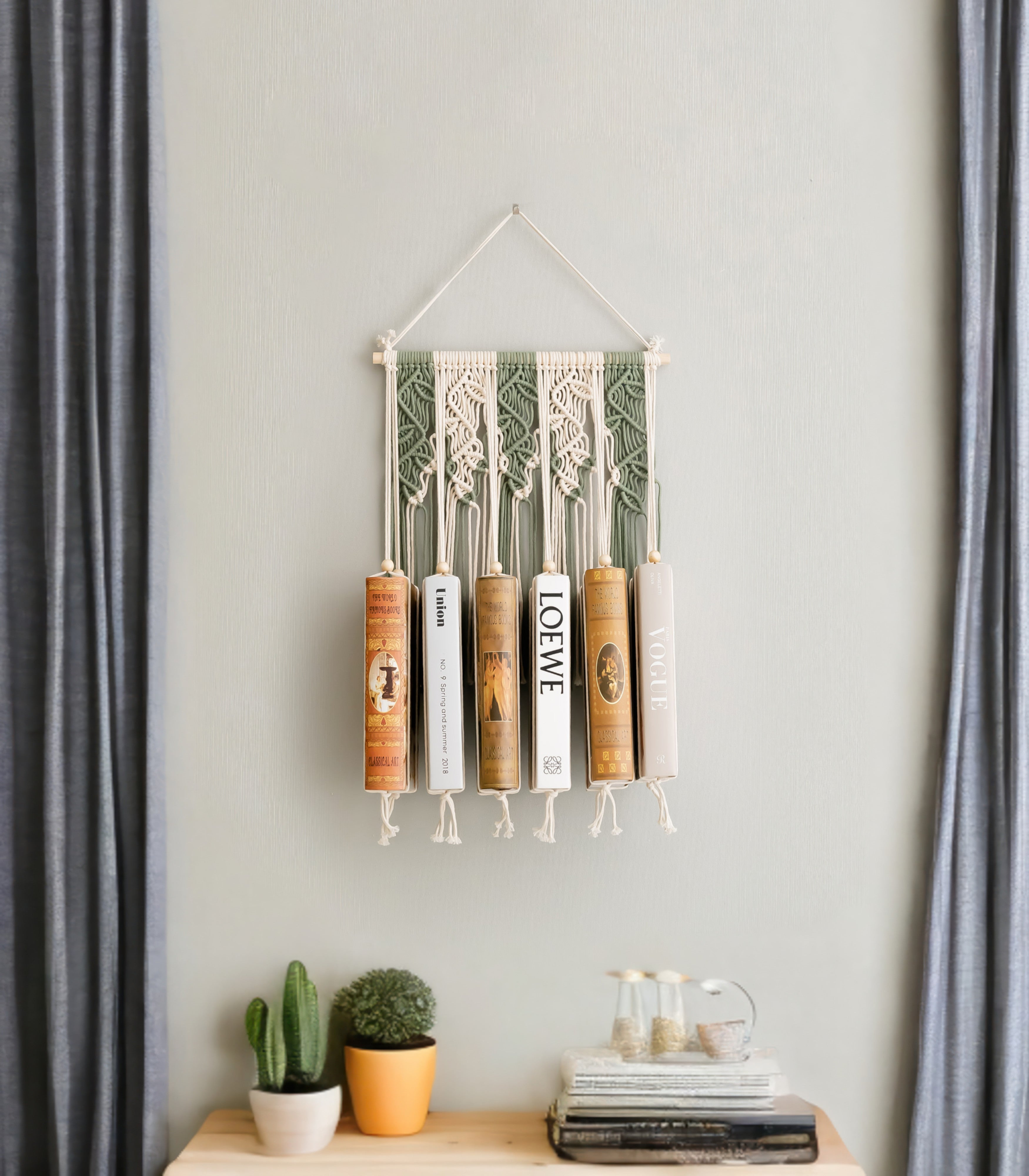 Macrame Book Holder for Wall Book Holder and Boho Decor I34