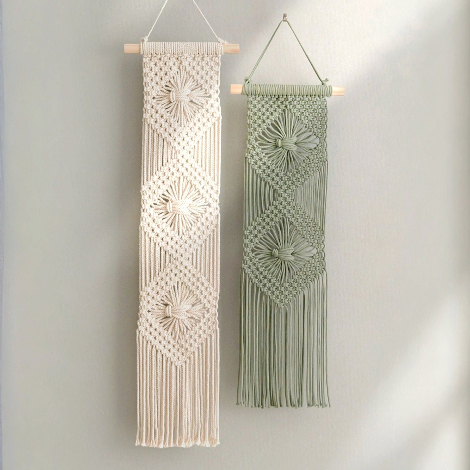 Diamond Macrame Wall Hanging – Boho Cotton Wall Decor W66