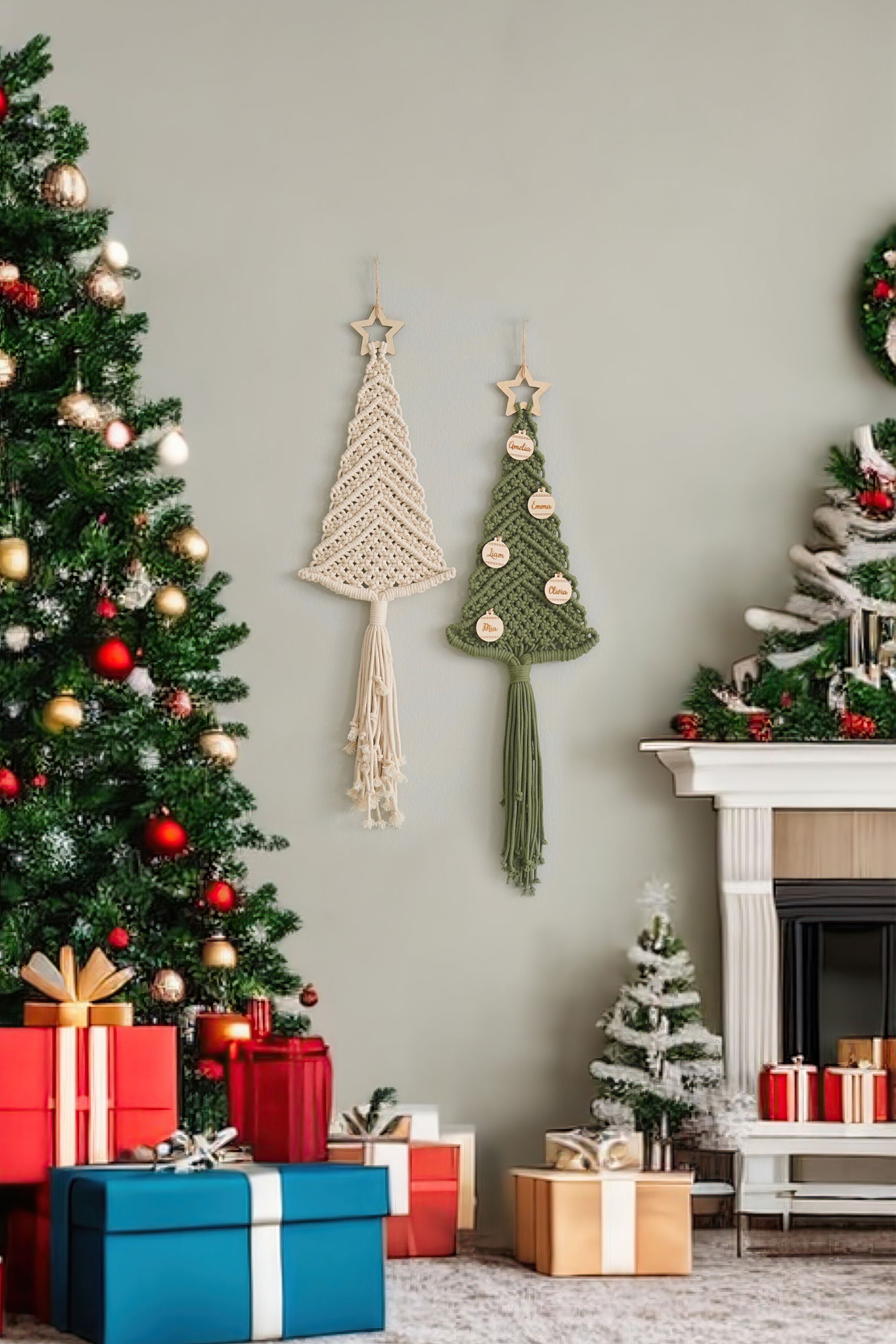 Personalized Macrame Christmas Tree DIY Kit – Cotton Wall Hanging K52
