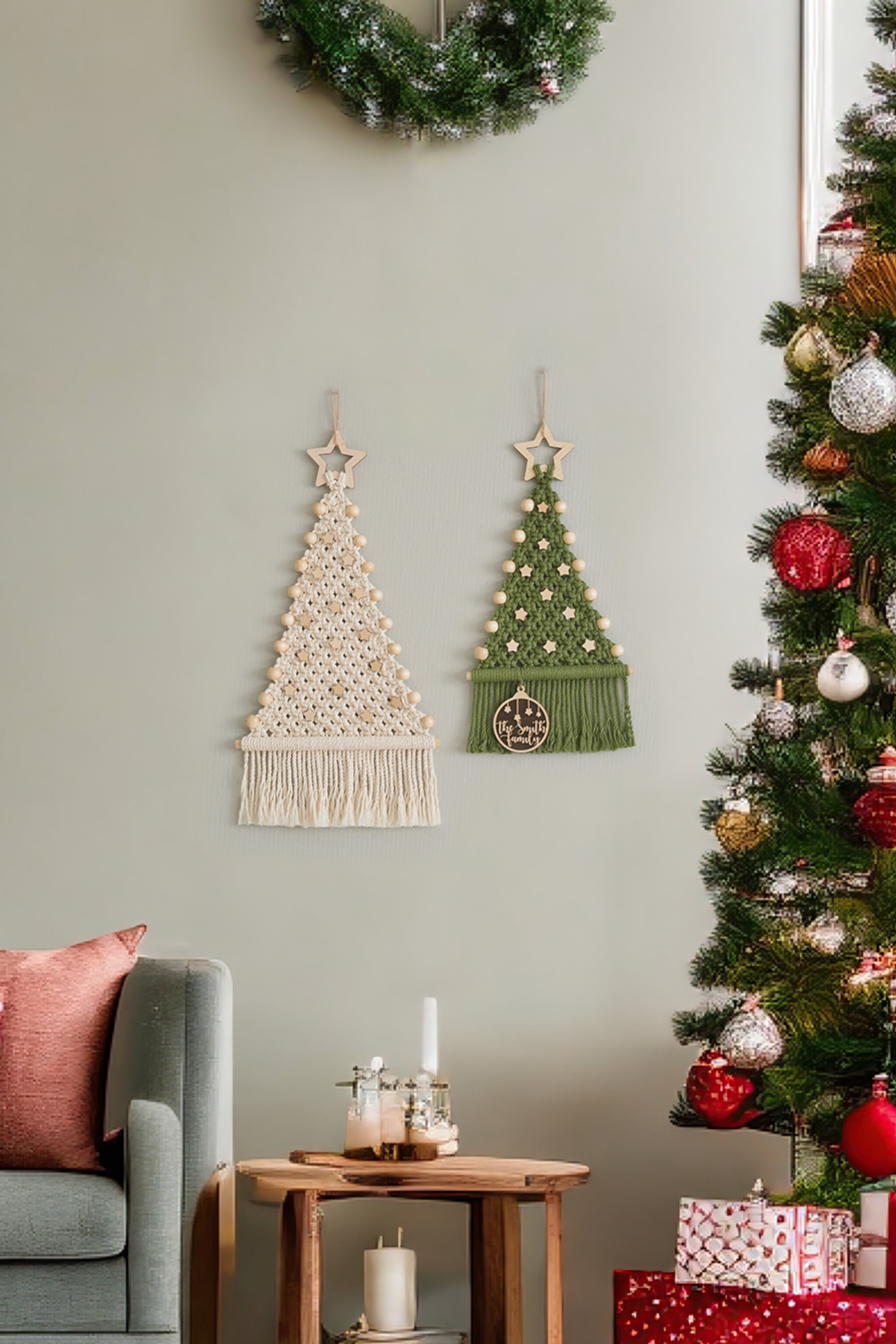 Macrame Christmas Tree DIY Kit macrame cord for christmas craft kits K49