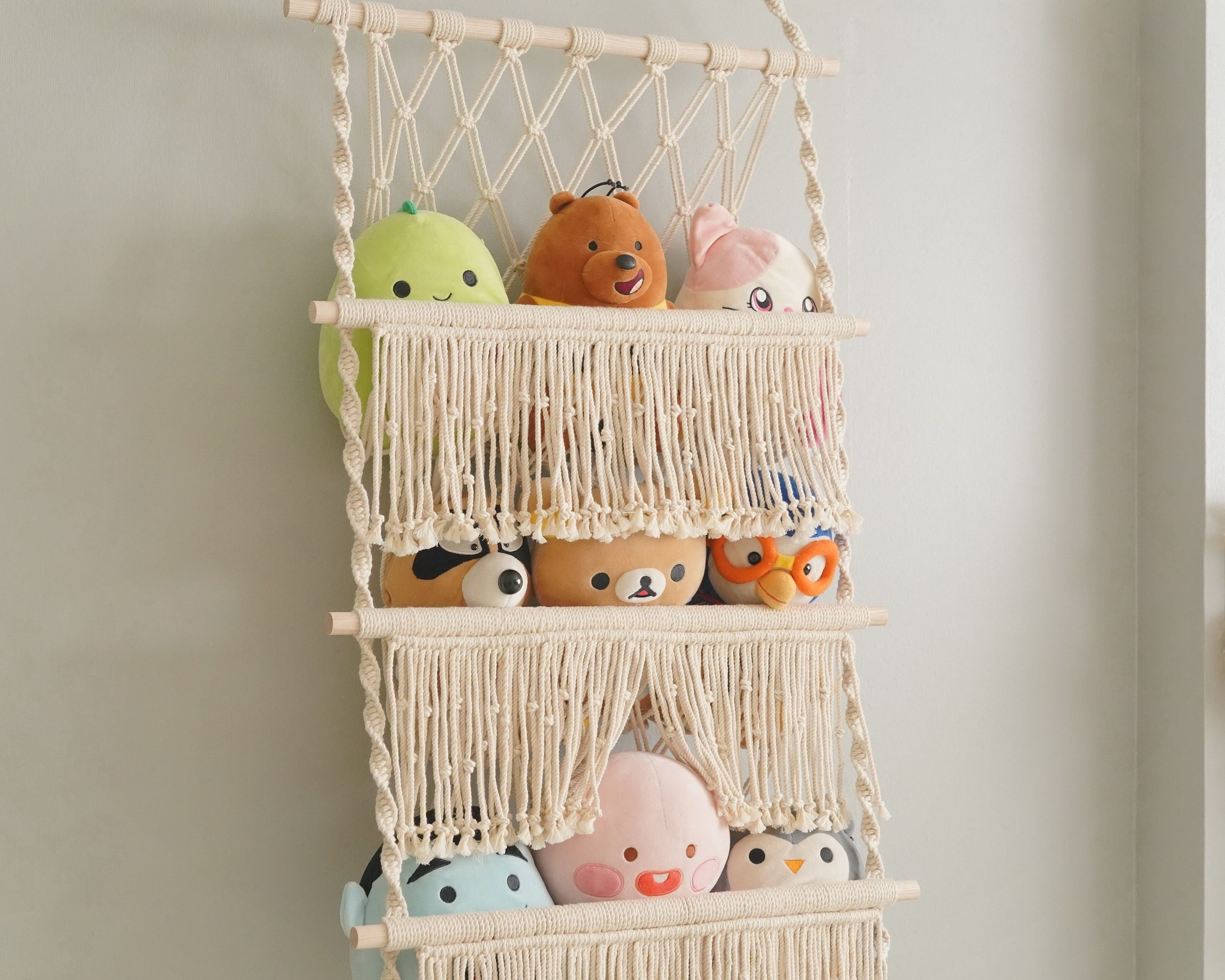 Toy Hammock - Macrame Hanging Toy Storage Organizer H72