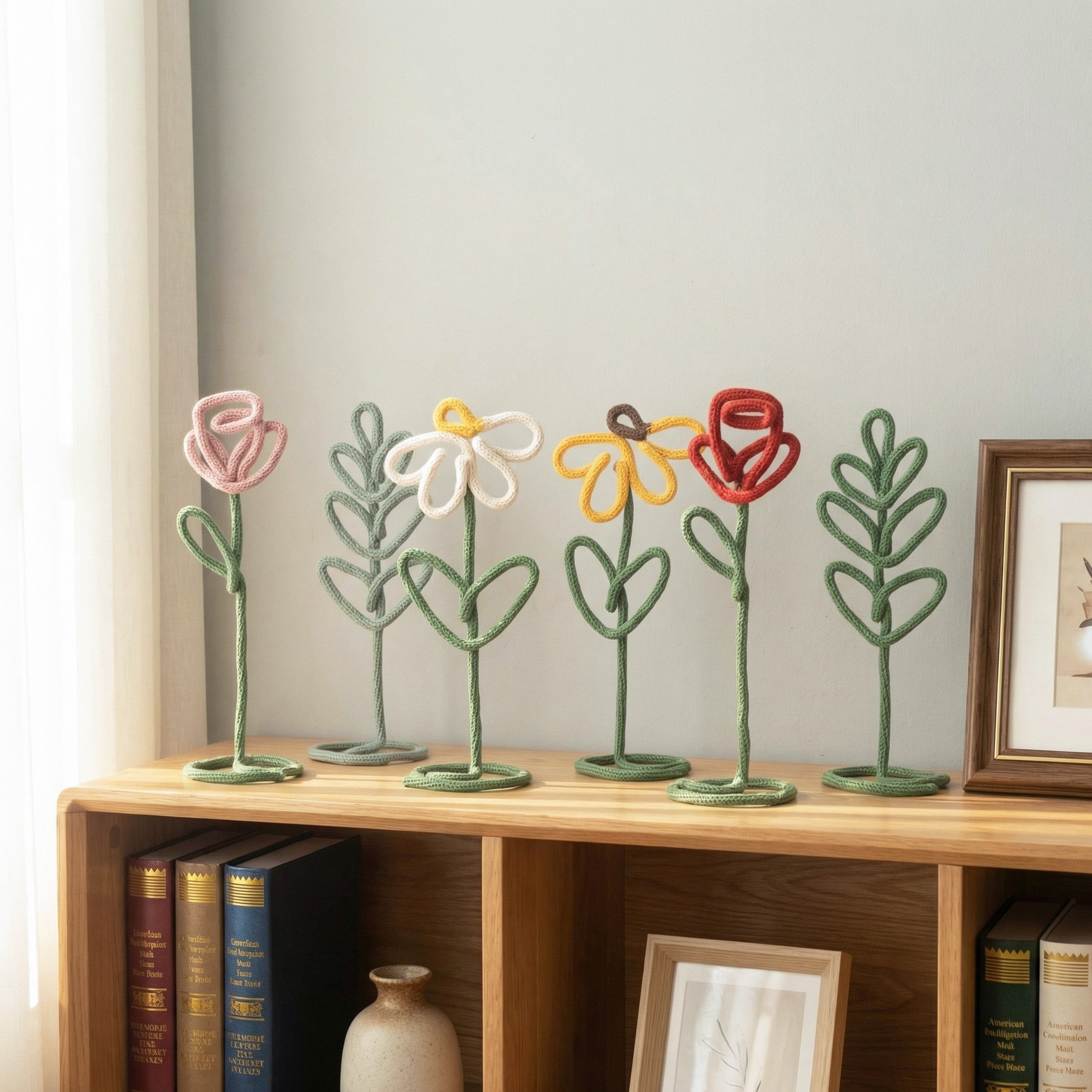 Flower Table Decor Wood Table Centerpiece Decor for Home Styling U43