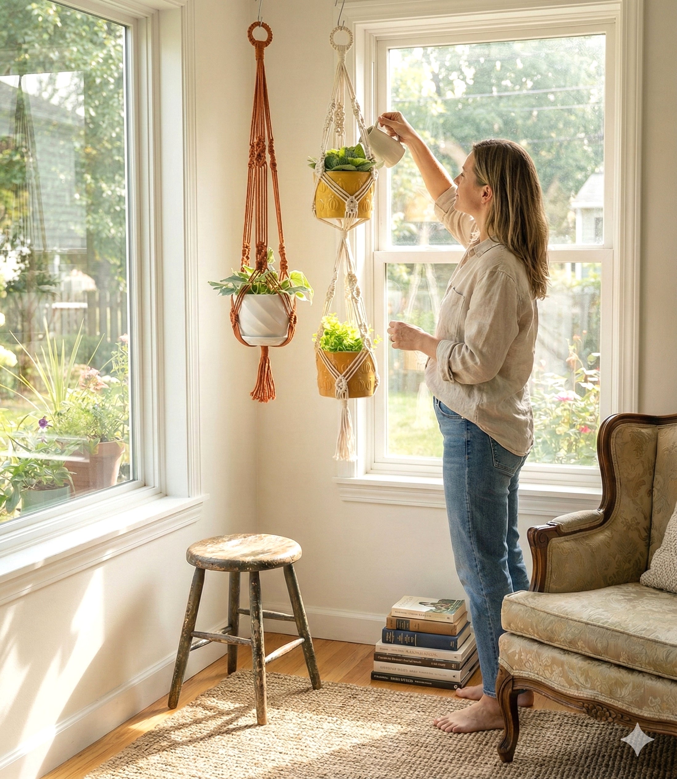 Macrame Plant Hanger with Macrame Cord for Hanging Plants I31