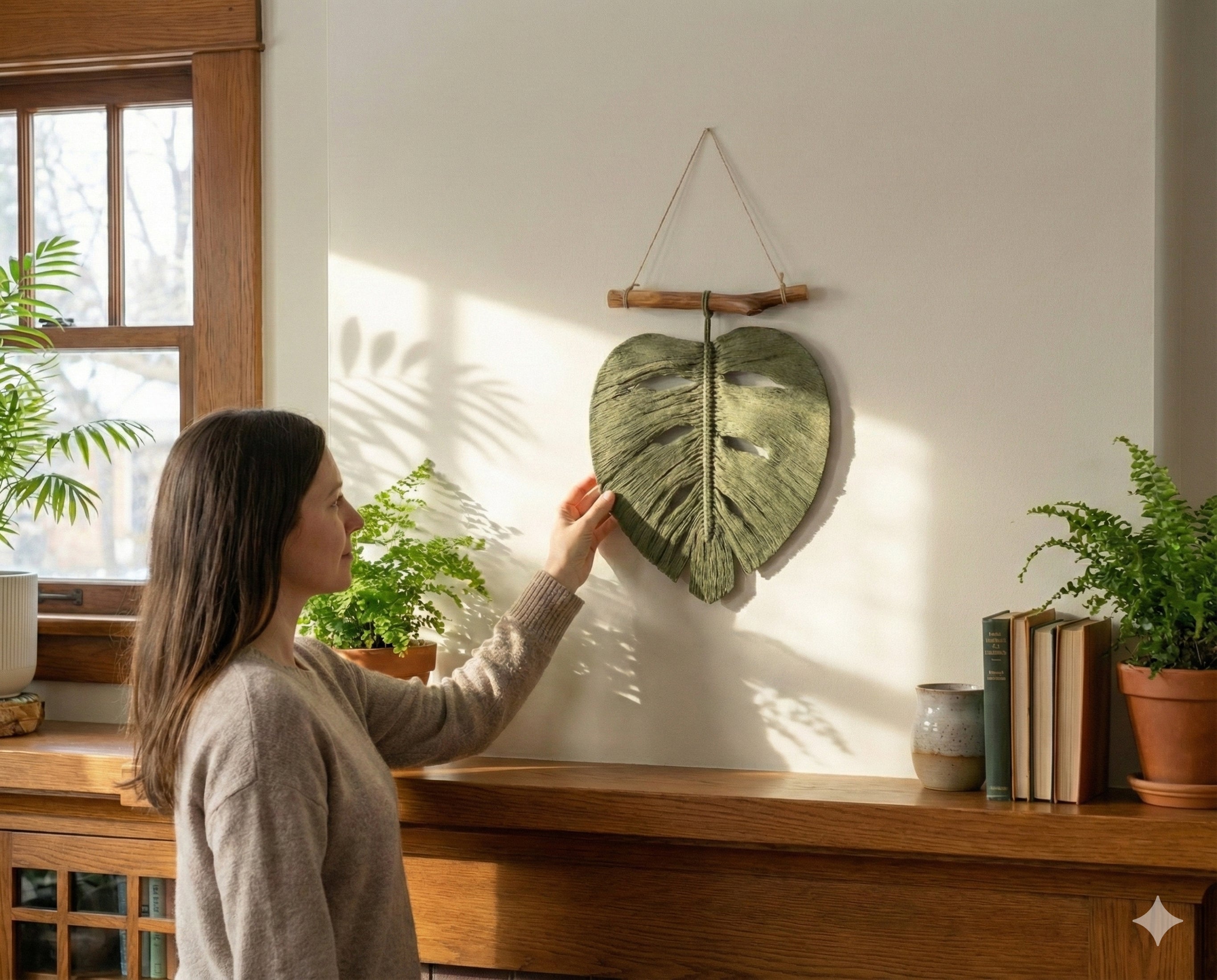 Macrame Leaf Wall Hanging for Macrame Wall Hanging and Boho Decor L41