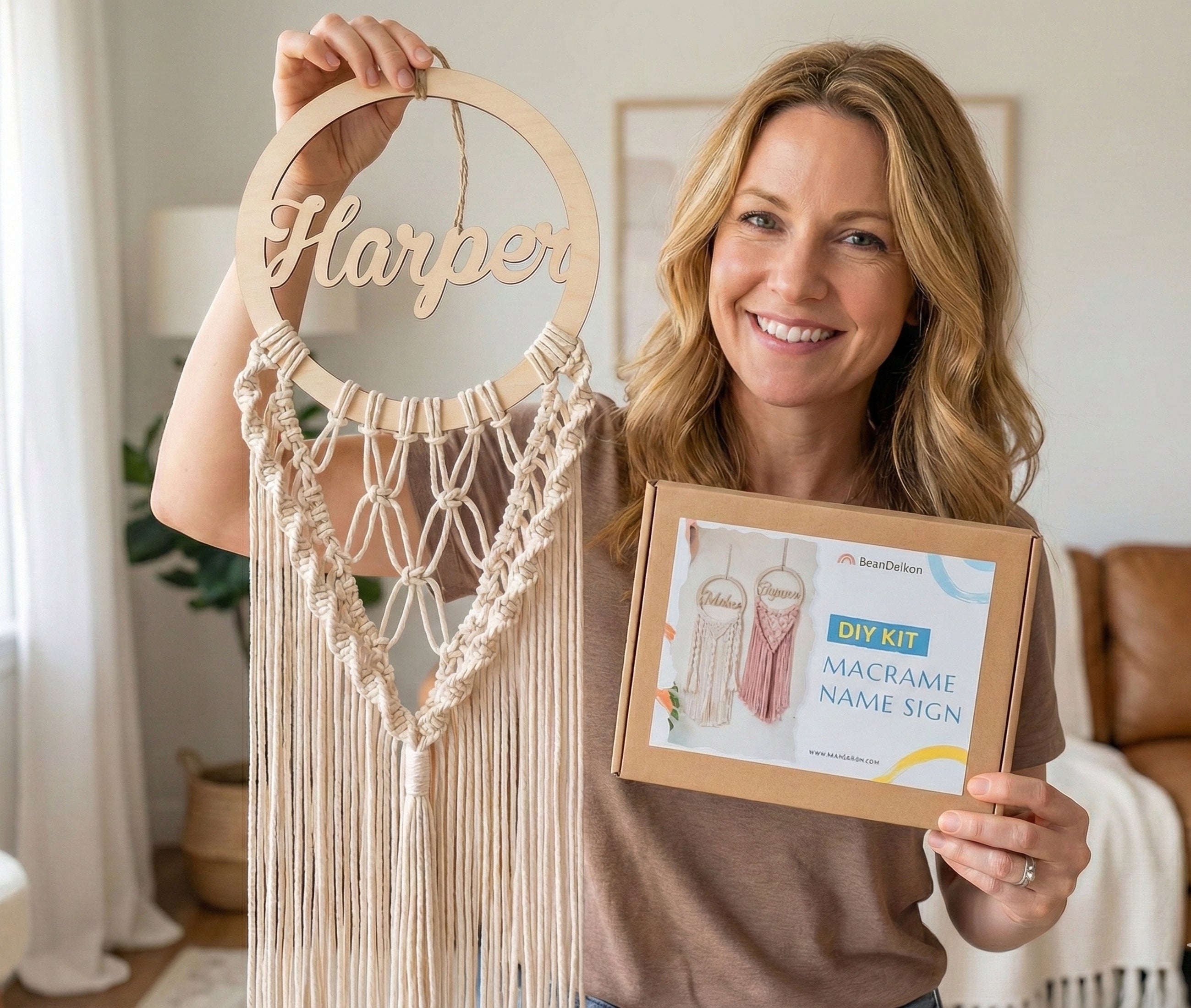 Custom Name Sign DIY Kit - Macrame Wall Hanging Craft K14