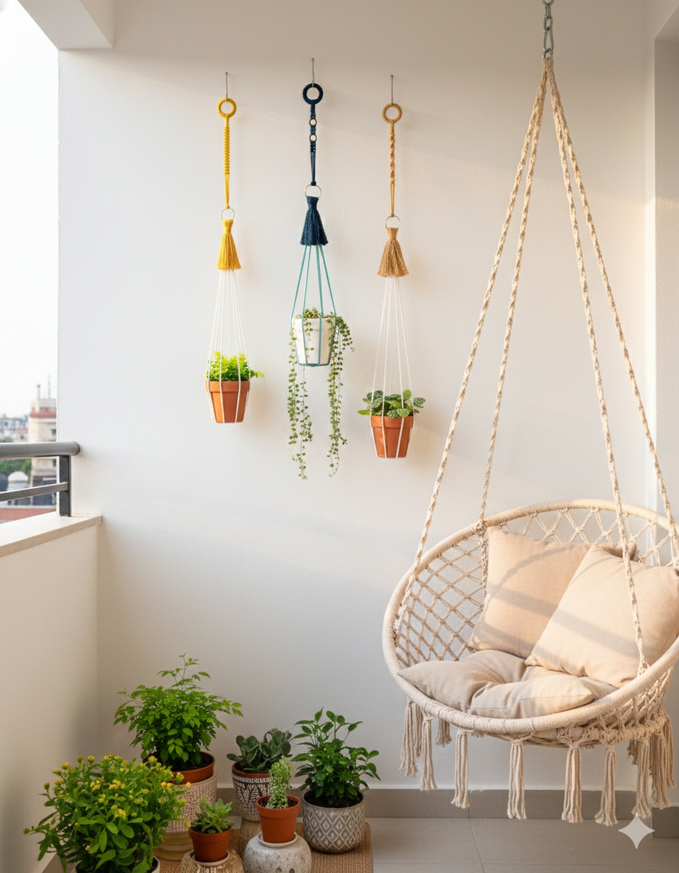 Macrame Plant Hanger Extension Rope cotton for plant hanger length H17