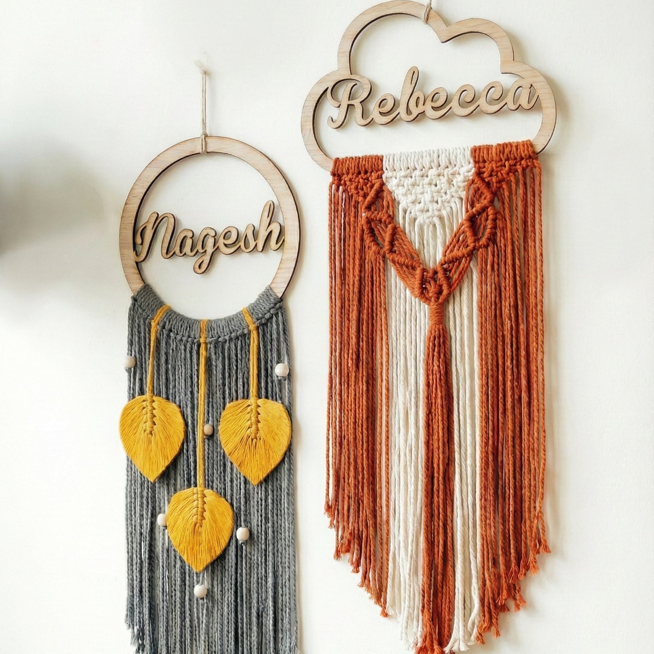 Personalized Name Sign Macrame Wall Hanging for Nursery Decor W08