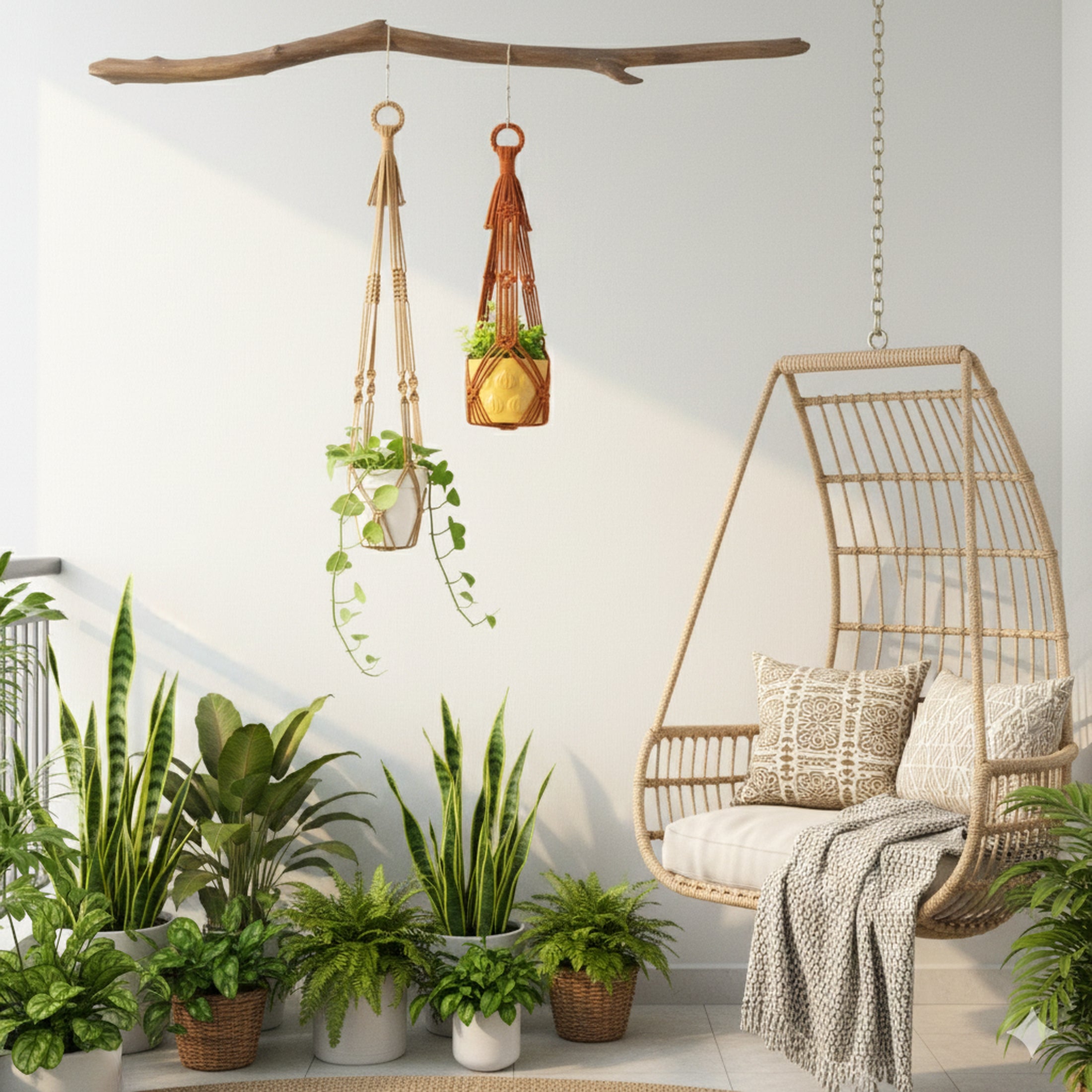 Macrame Plant Hanger Macrame for Indoor Plants and Boho Style H70