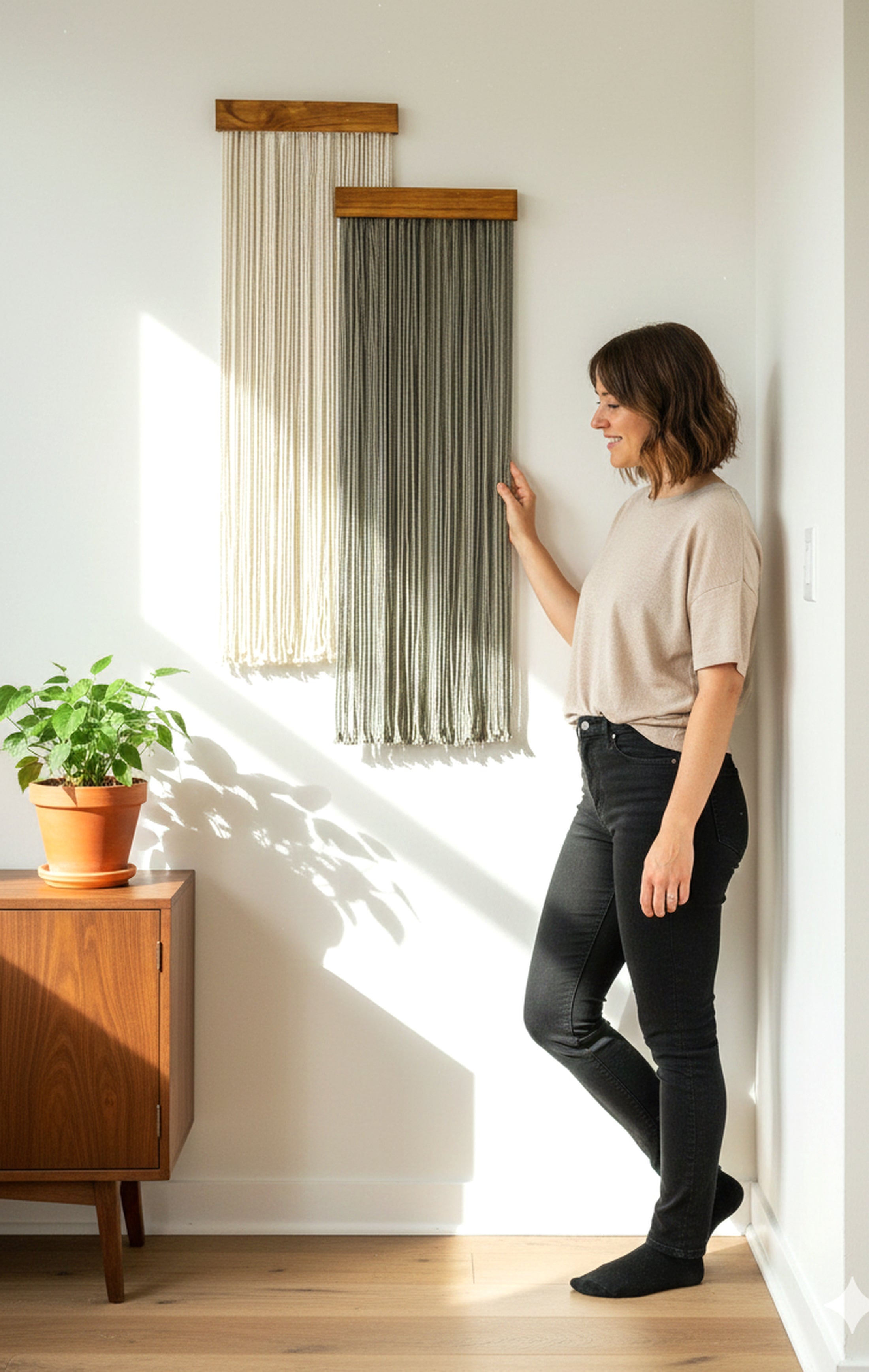 The Stillness Wall Hanging – Neutral Boho Cotton Cord Decor W18