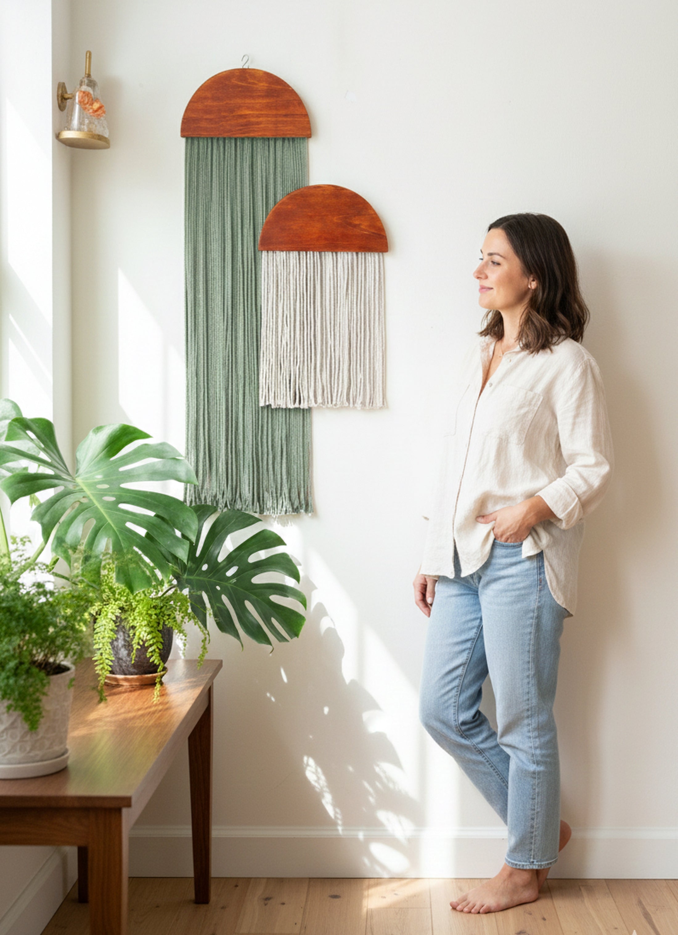 The Half Moon Wall Hanging macrame wall hanging for boho wall art W21