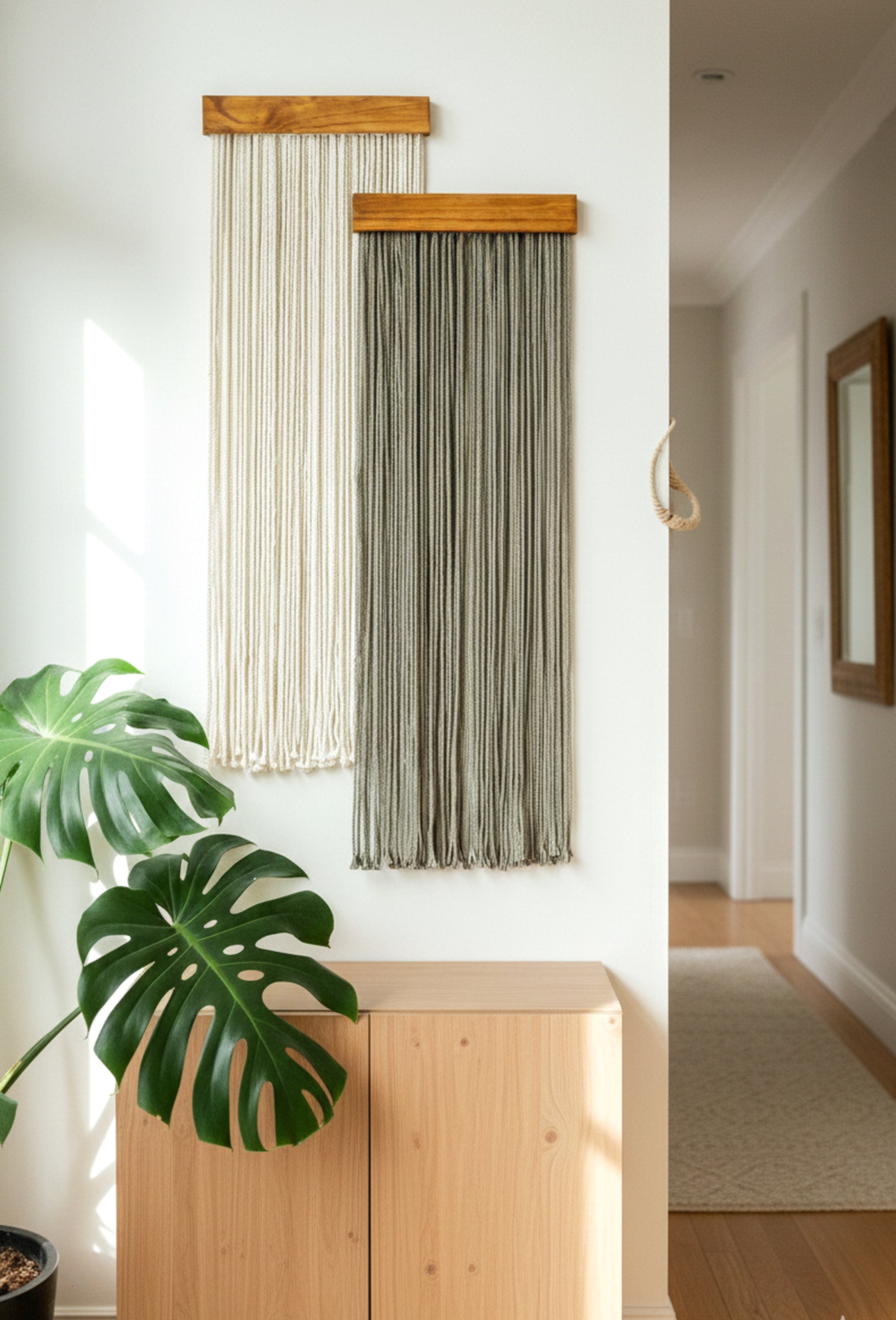 The Stillness macrame wall hanging for minimalist fiber wall art W18