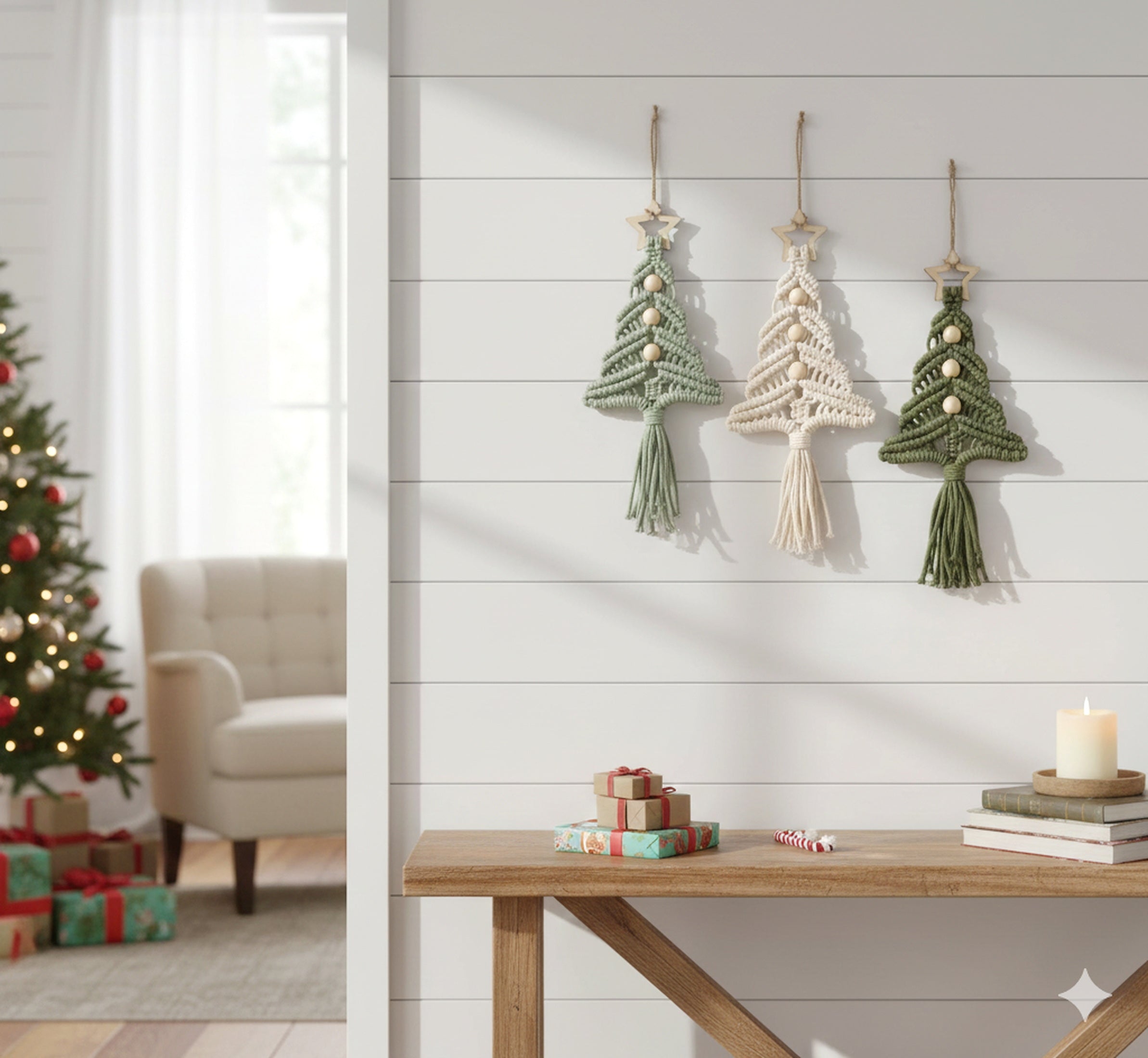 Macrame Christmas Tree DIY Kit macrame cord for wall decor K63