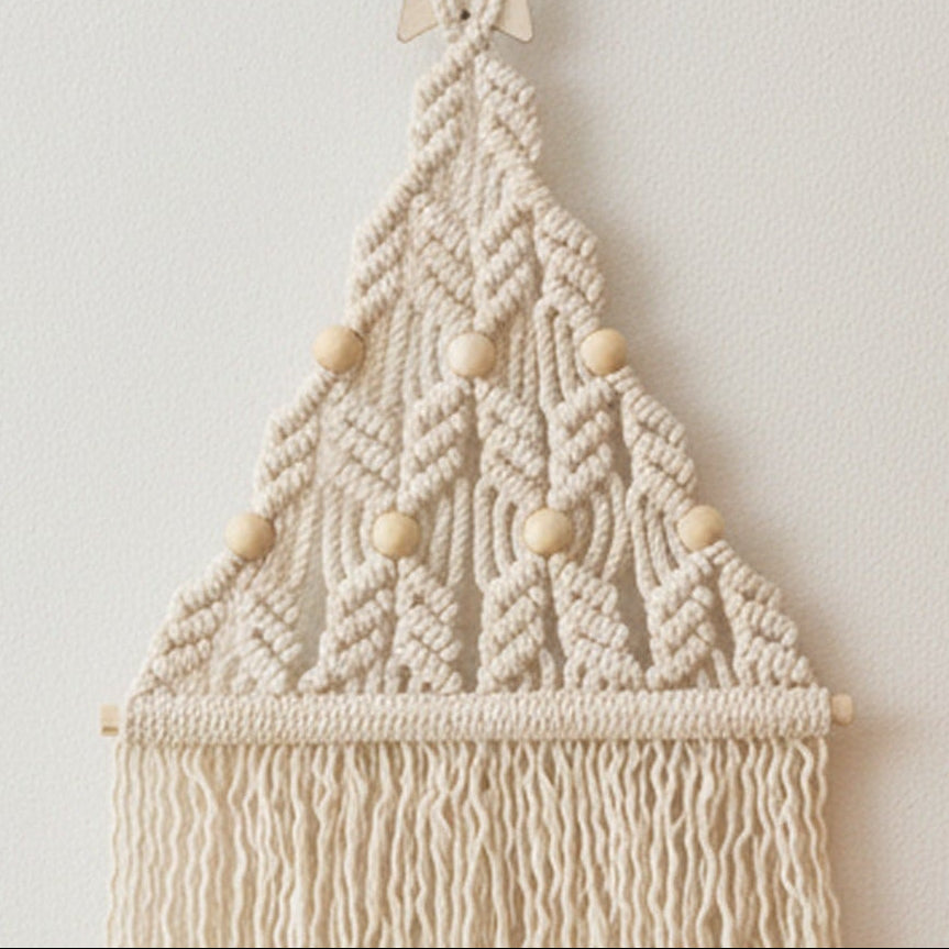 Macrame Christmas Tree Wall Hanging for Christmas Wall Decor X08