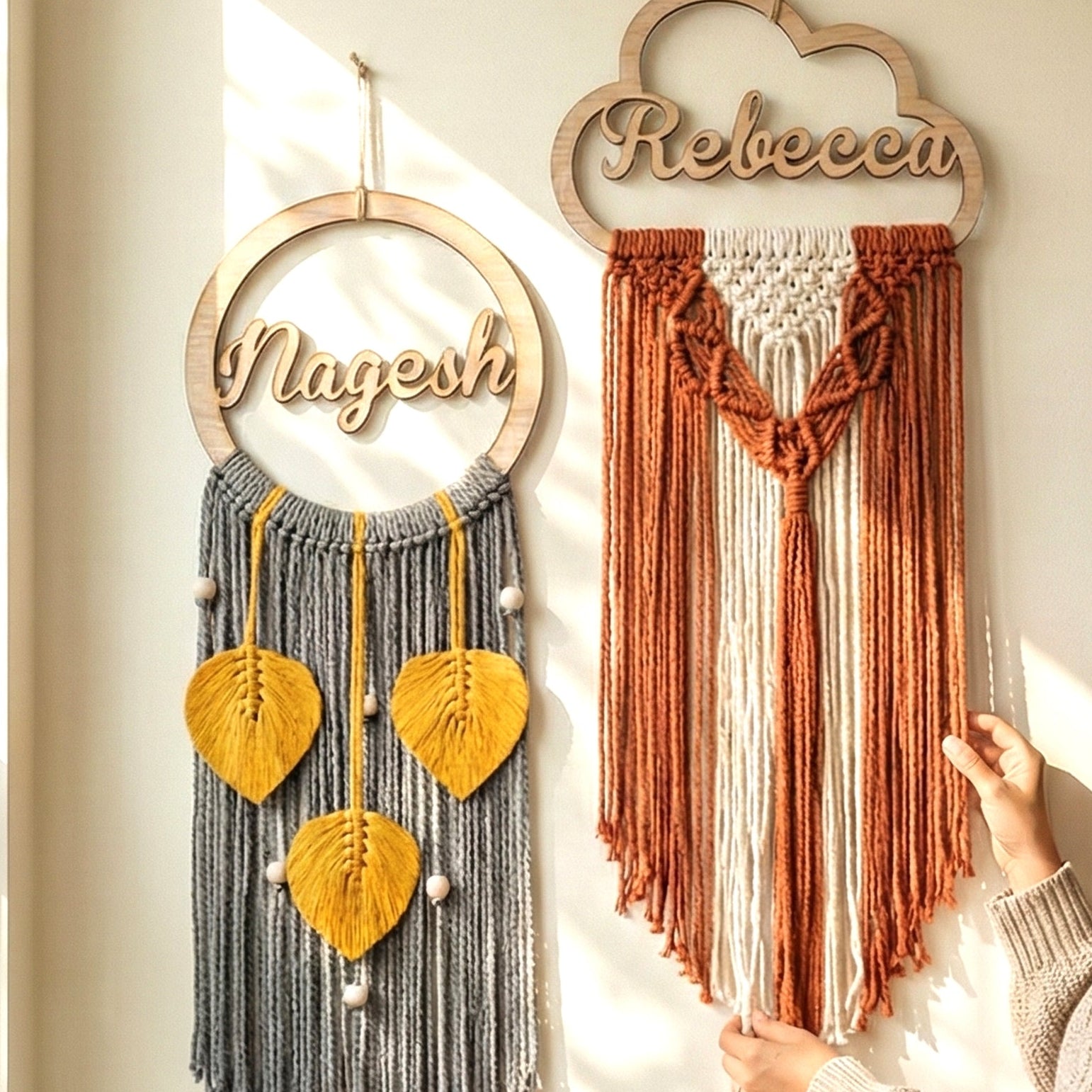 Personalized Name Sign Macrame Wall Hanging for Nursery Decor W08