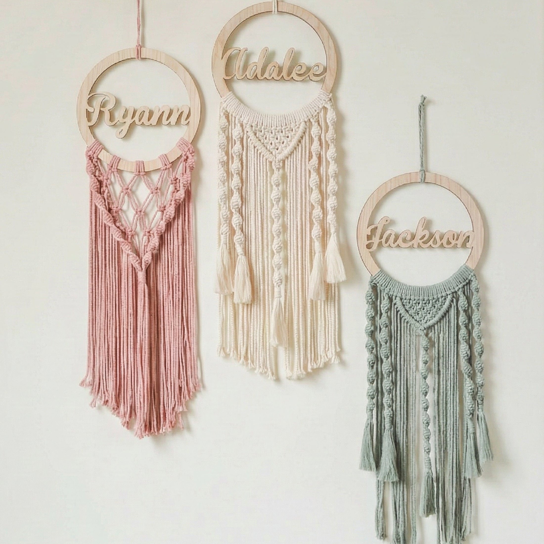 Personalized Name Sign Macrame Wall Hanging for Unique Wall Decor W08
