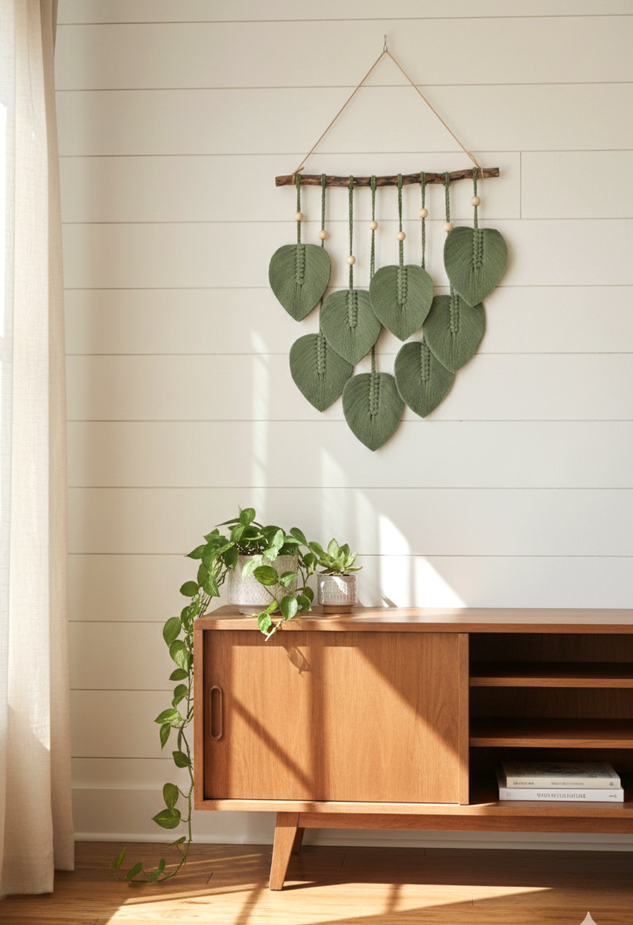 Macrame Leaves Wall Hanging macrame cord for Boho Wall Decor L02