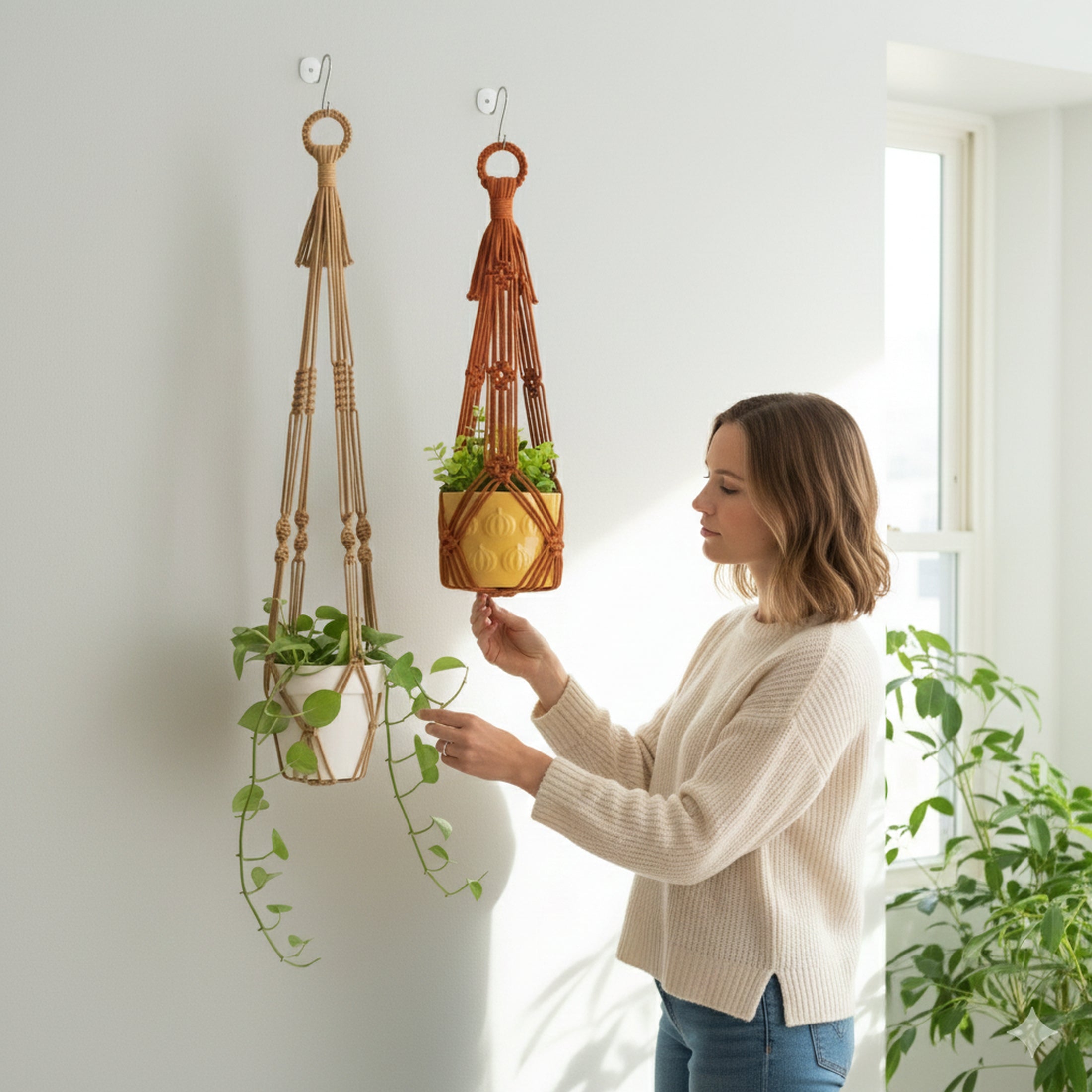 Macrame Plant Hanger Macrame for Indoor Plants and Boho Style H70