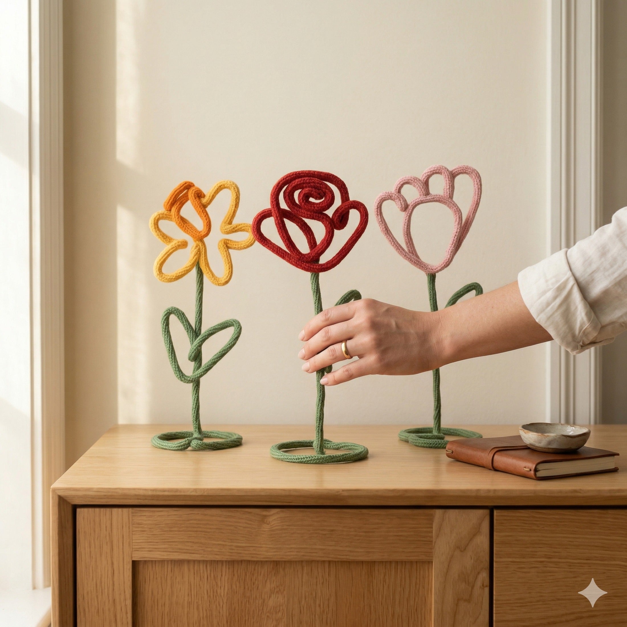 Flower Table Decor Wood Home Decor Gift for Boho Table Styling U42