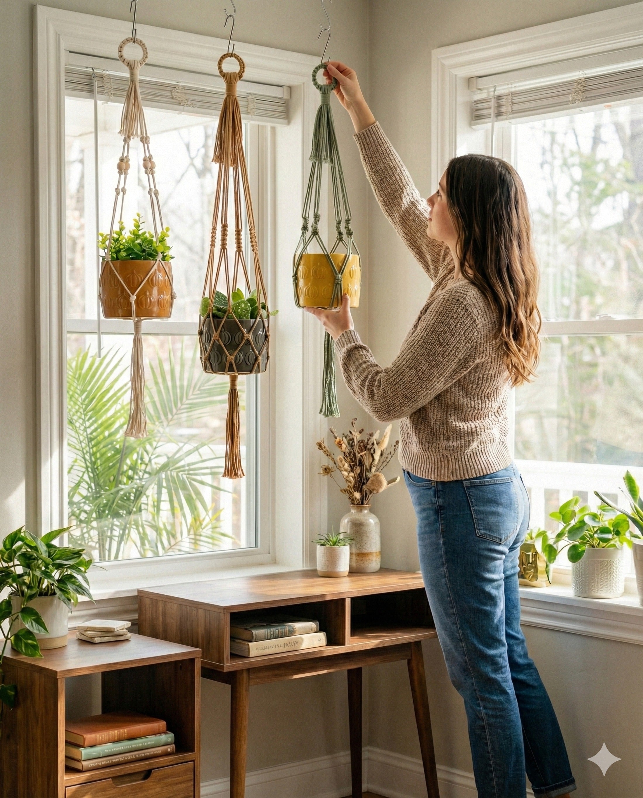 Macrame Plant Hanger macrame cord for indoor plant hanger and boho plant decor I57