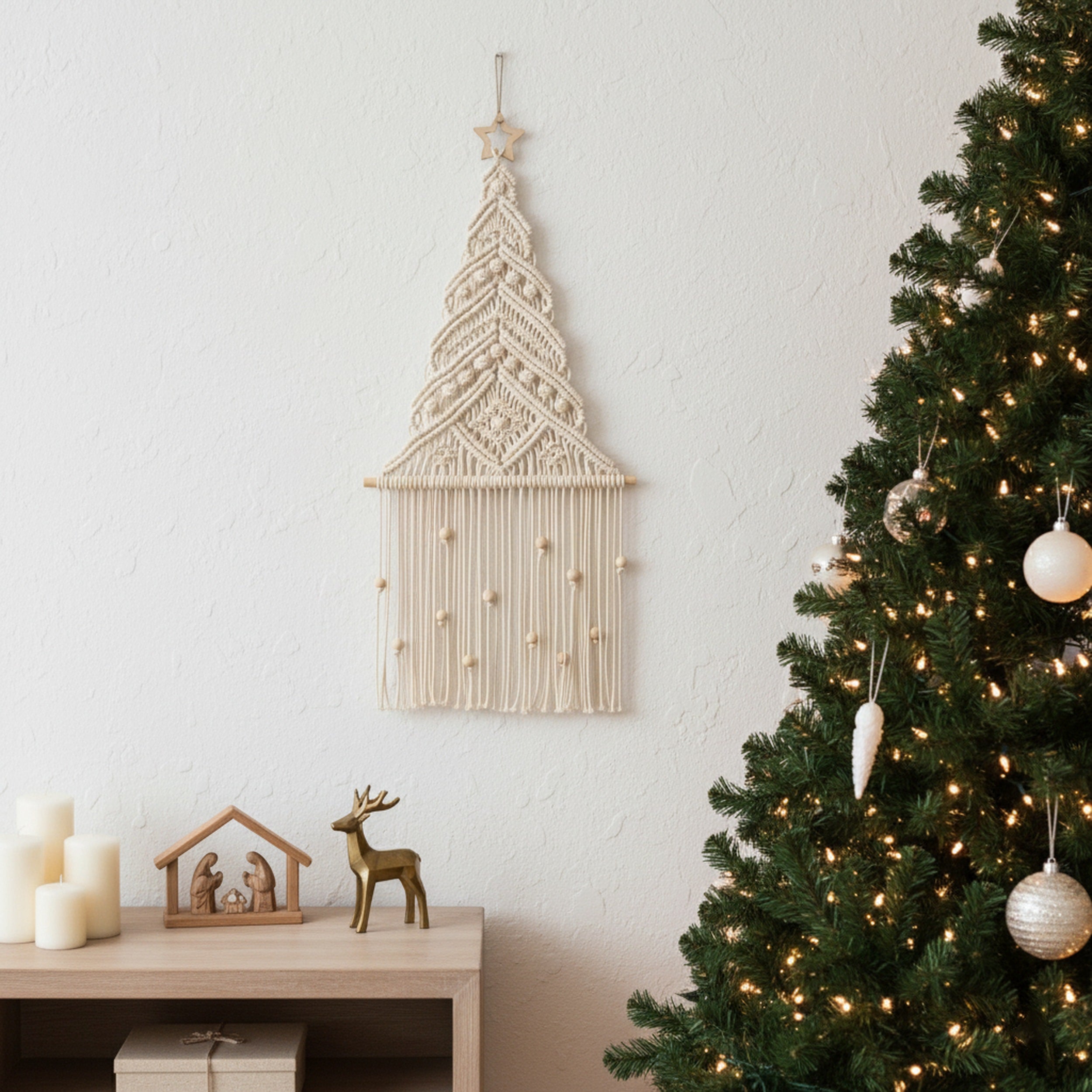 Macrame Christmas Tree Pattern for DIY Holiday Decor and Crafts P57