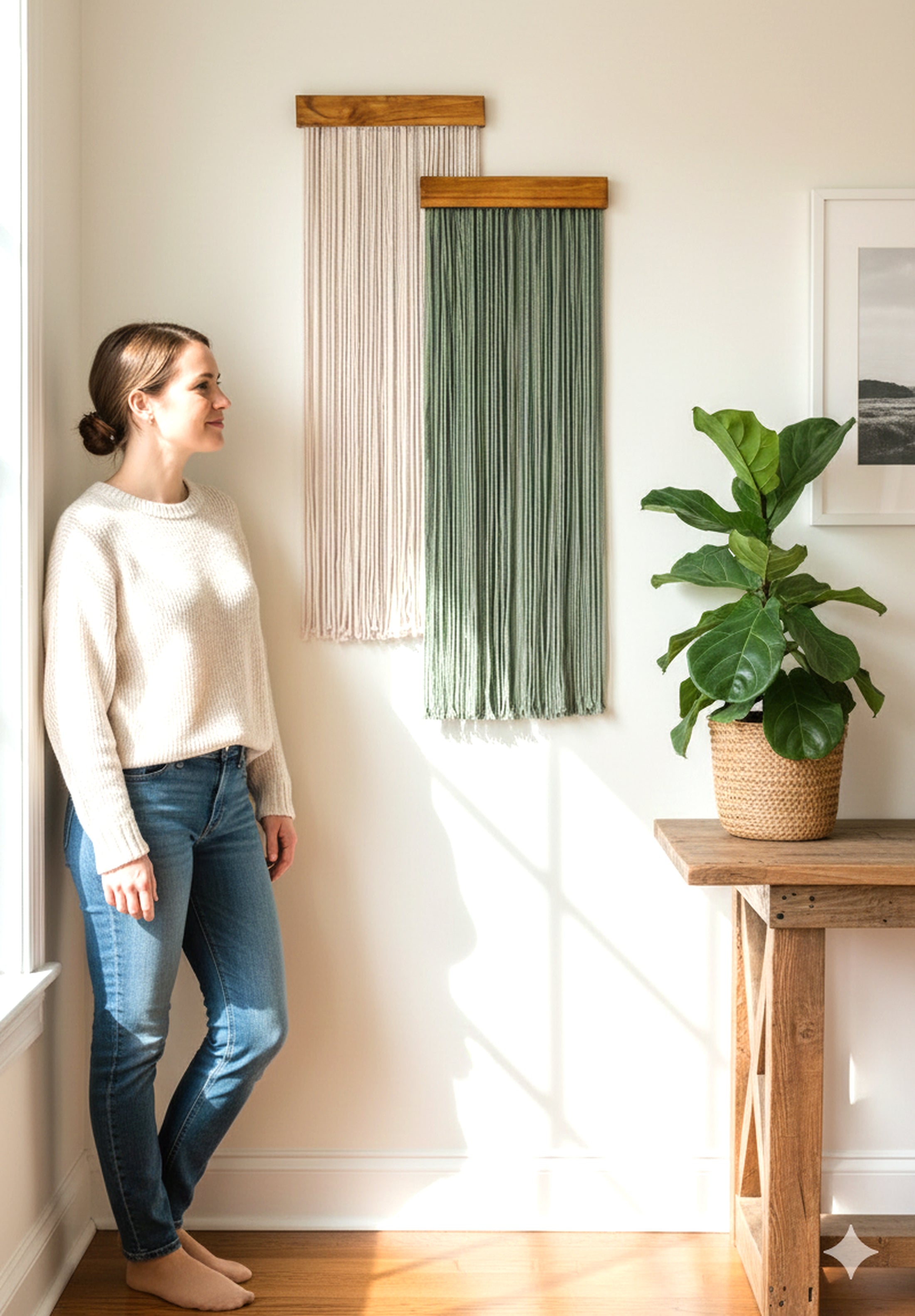 The Stillness macrame wall hanging for minimalist fiber wall art W18