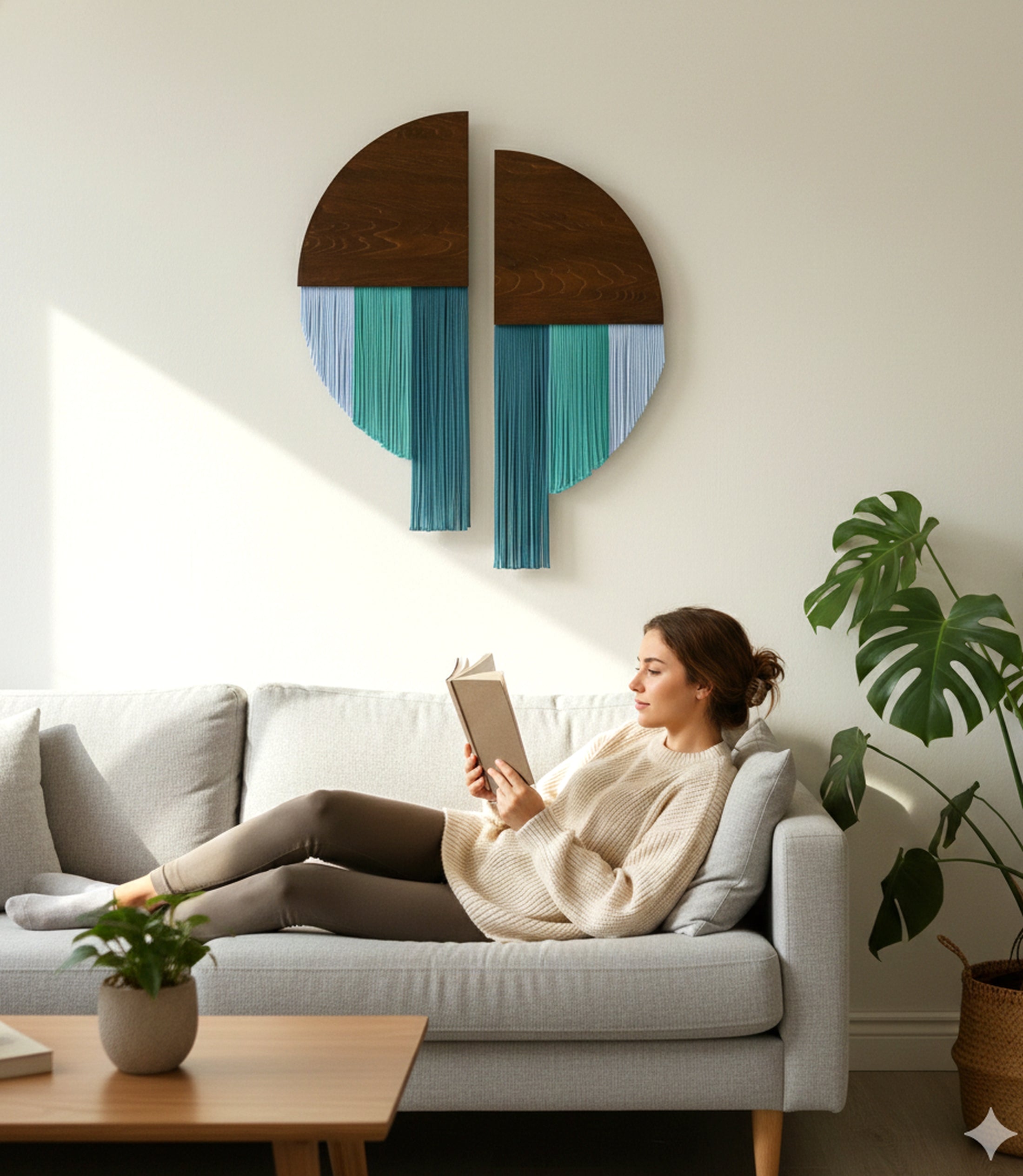 Modern Wall Hanging - Soulmate Wall Hanging in Fiber Art V65