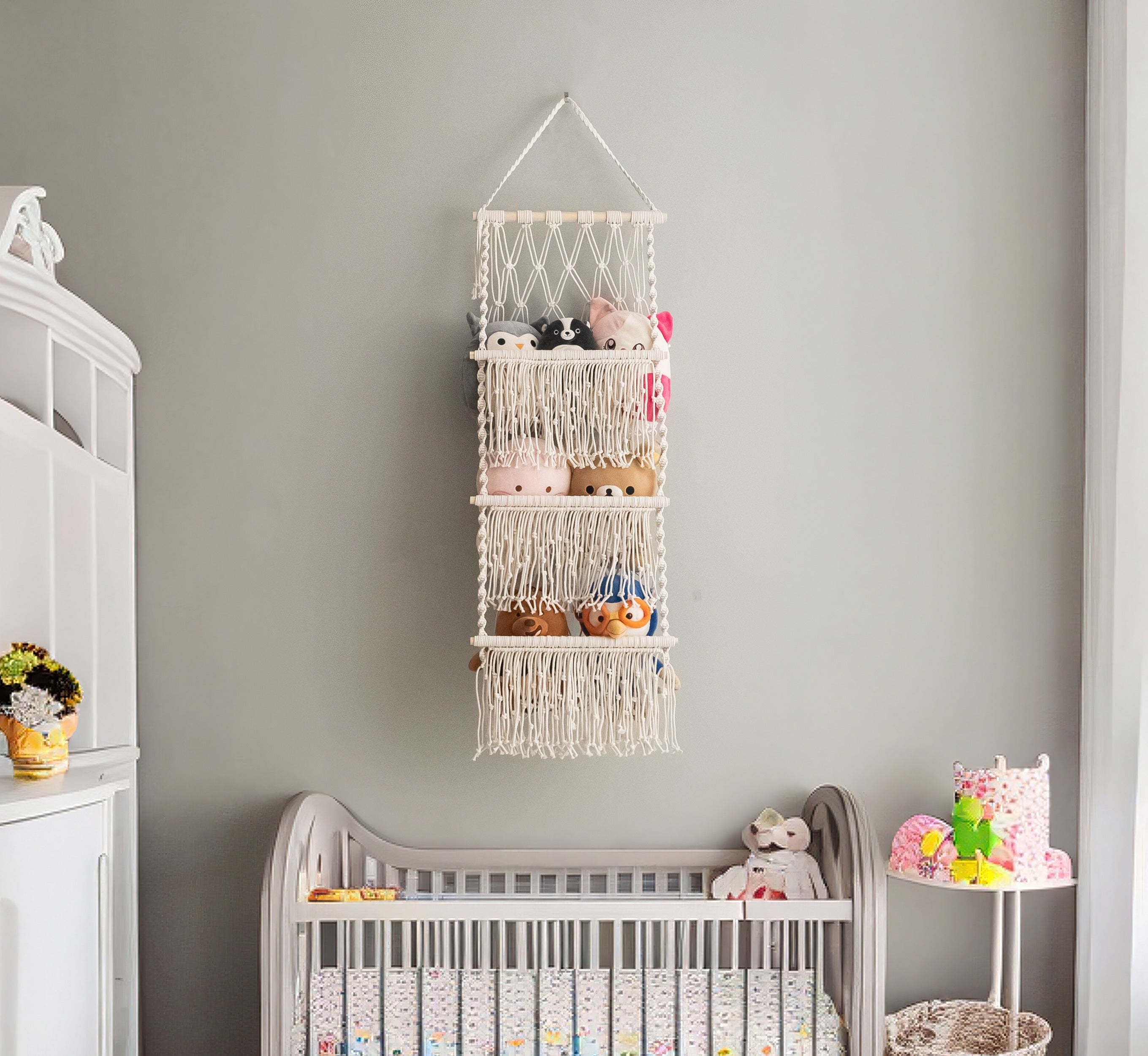 Toy Hammock - Macrame Hanging Toy Storage Organizer H72
