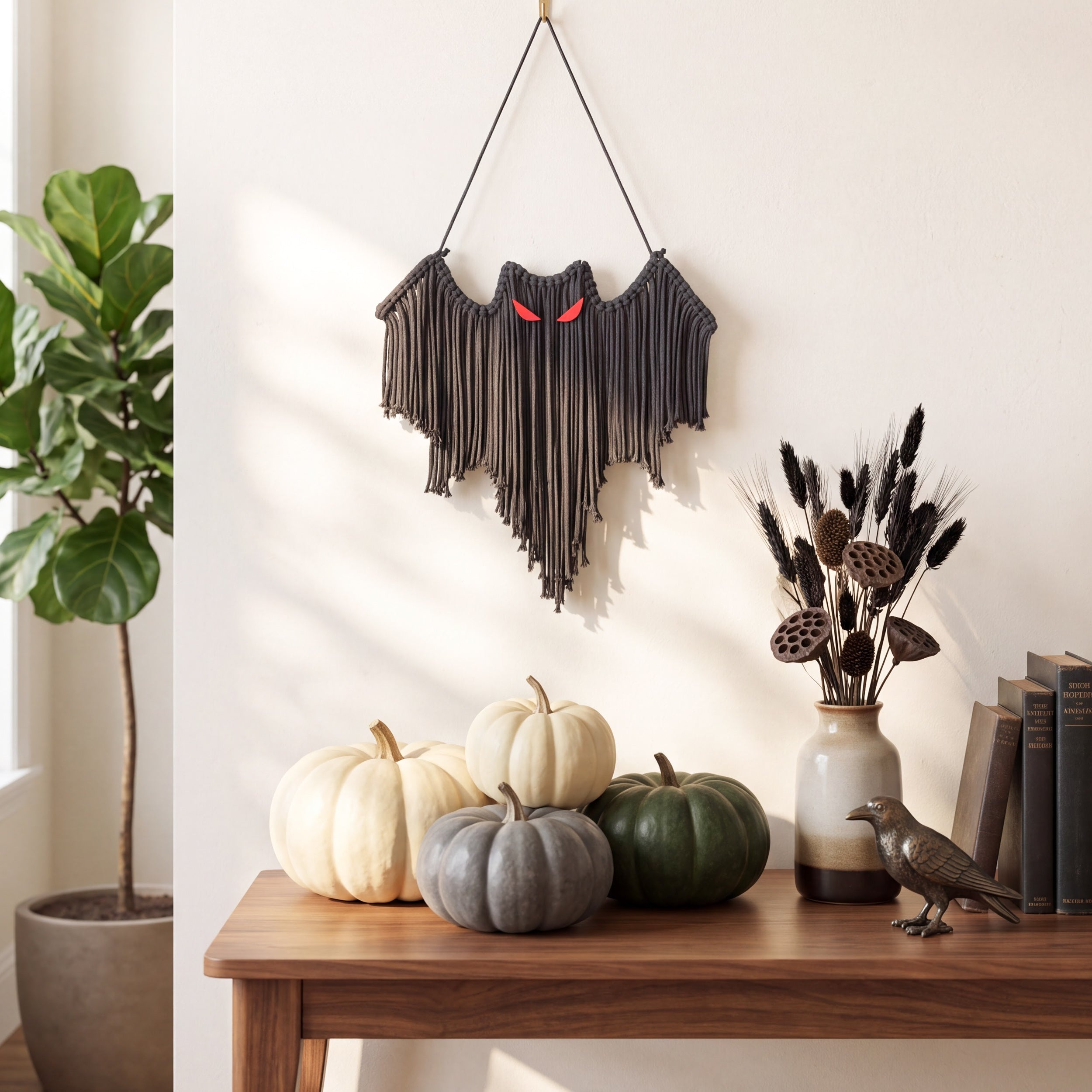 Macrame Bat Wall Hanging Halloween Decor for Party Decor U55