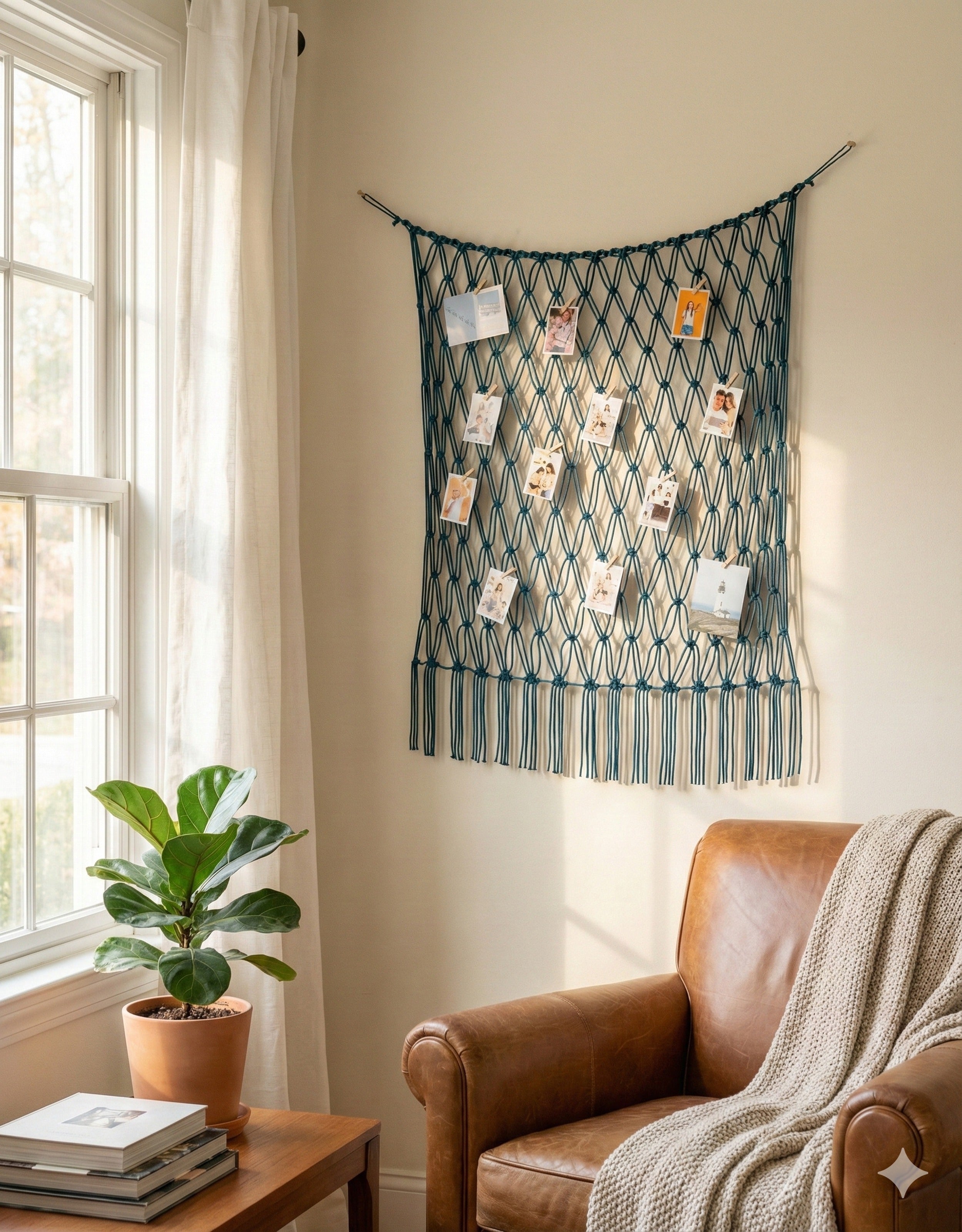 Macrame Photo Hanger macrame cord for Photo Wall Decor and Display I19