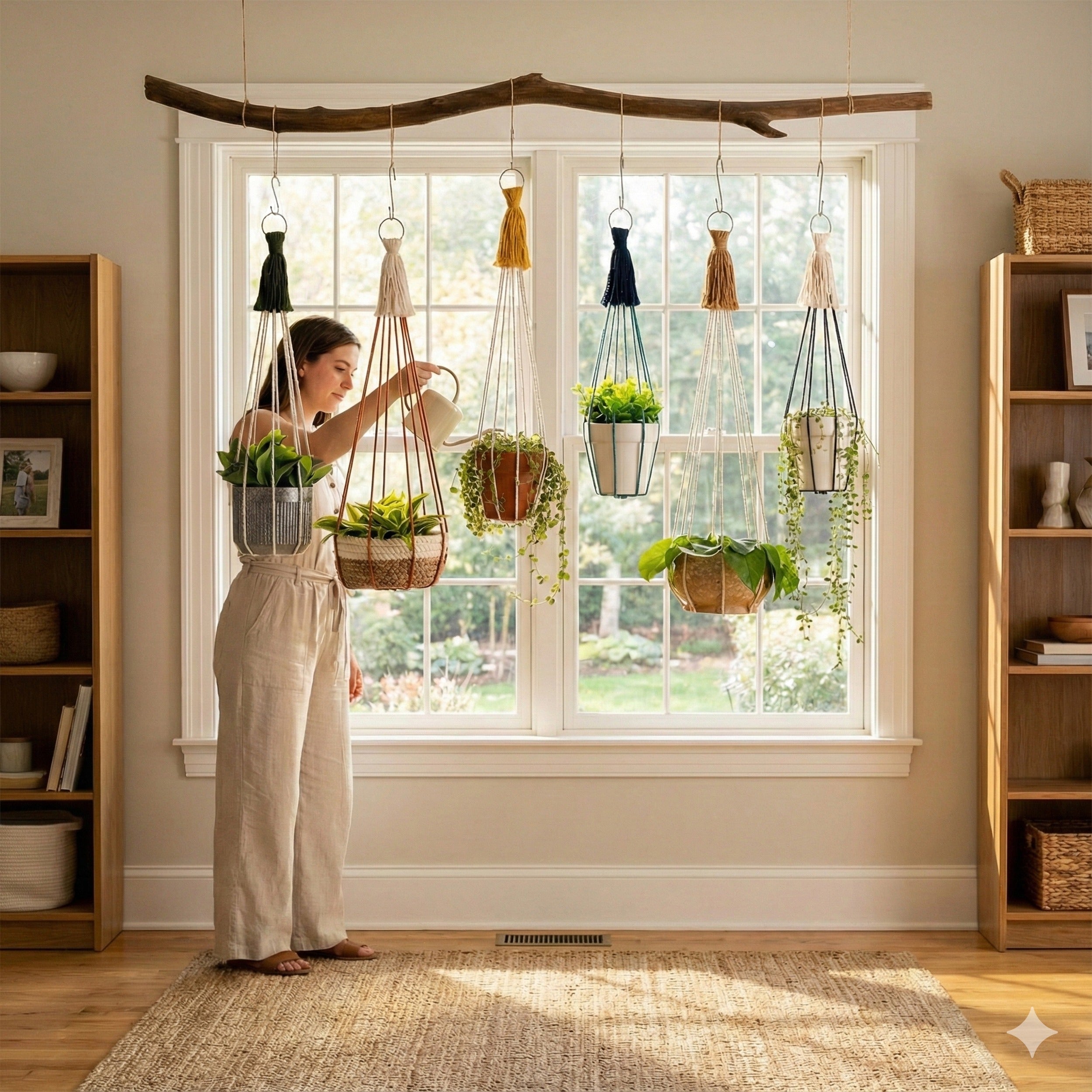 Macrame Plant Hanger – Cotton Cord Indoor Boho Decor I64