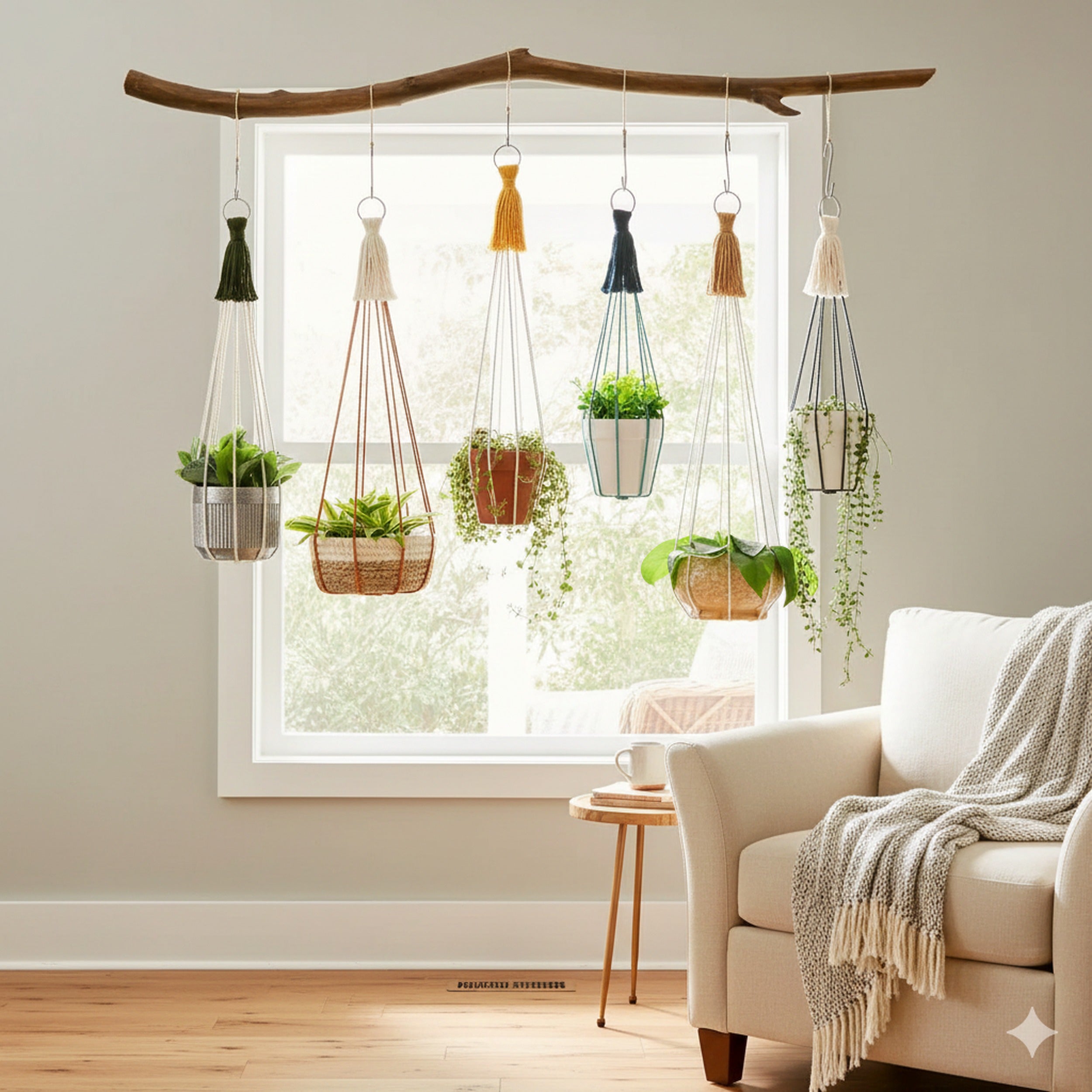 Macrame Plant Hanger – Cotton Cord Indoor Boho Decor I64