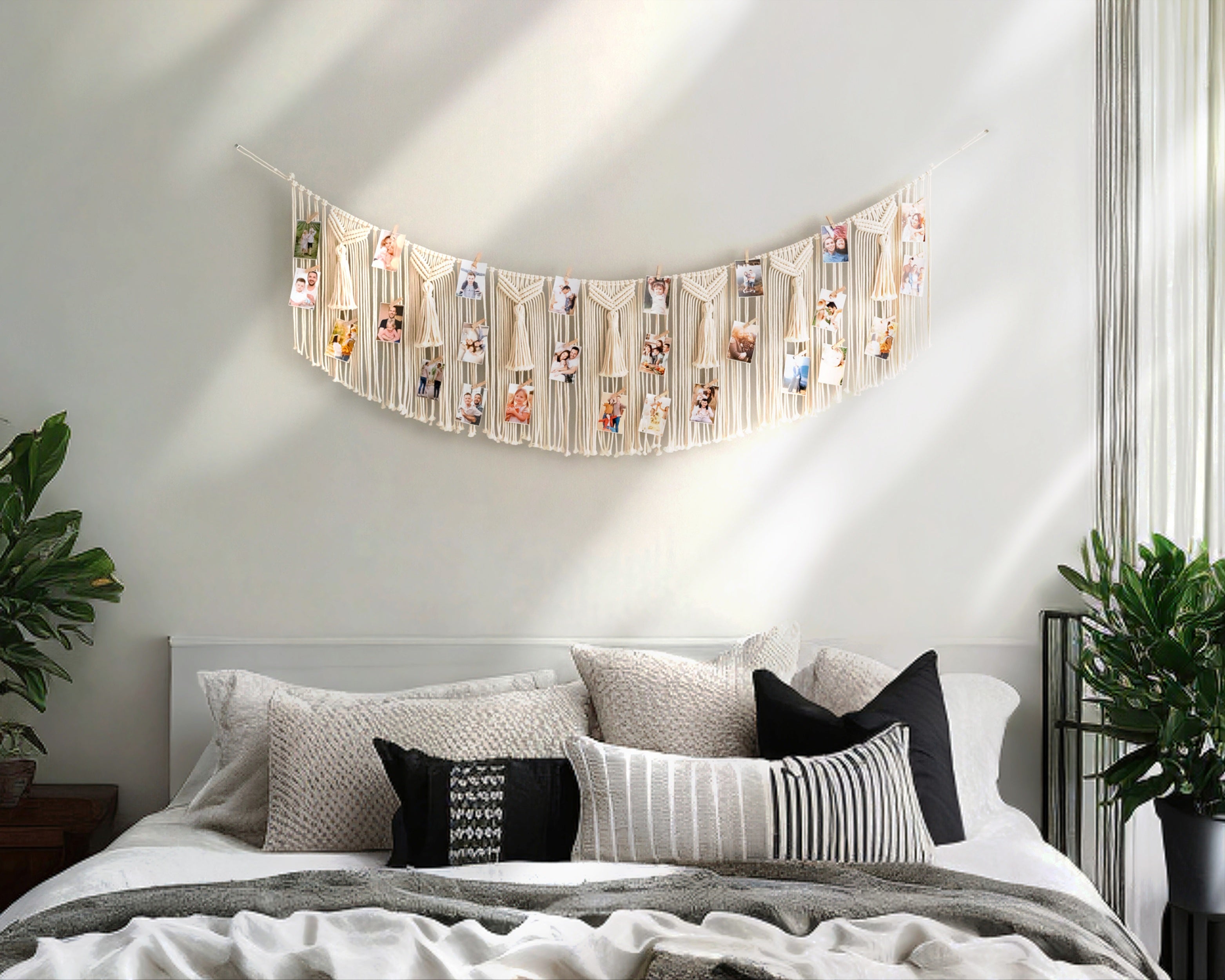 Macrame Photo Hanger macrame cord for Photo Wall Decor and Boho Display I77