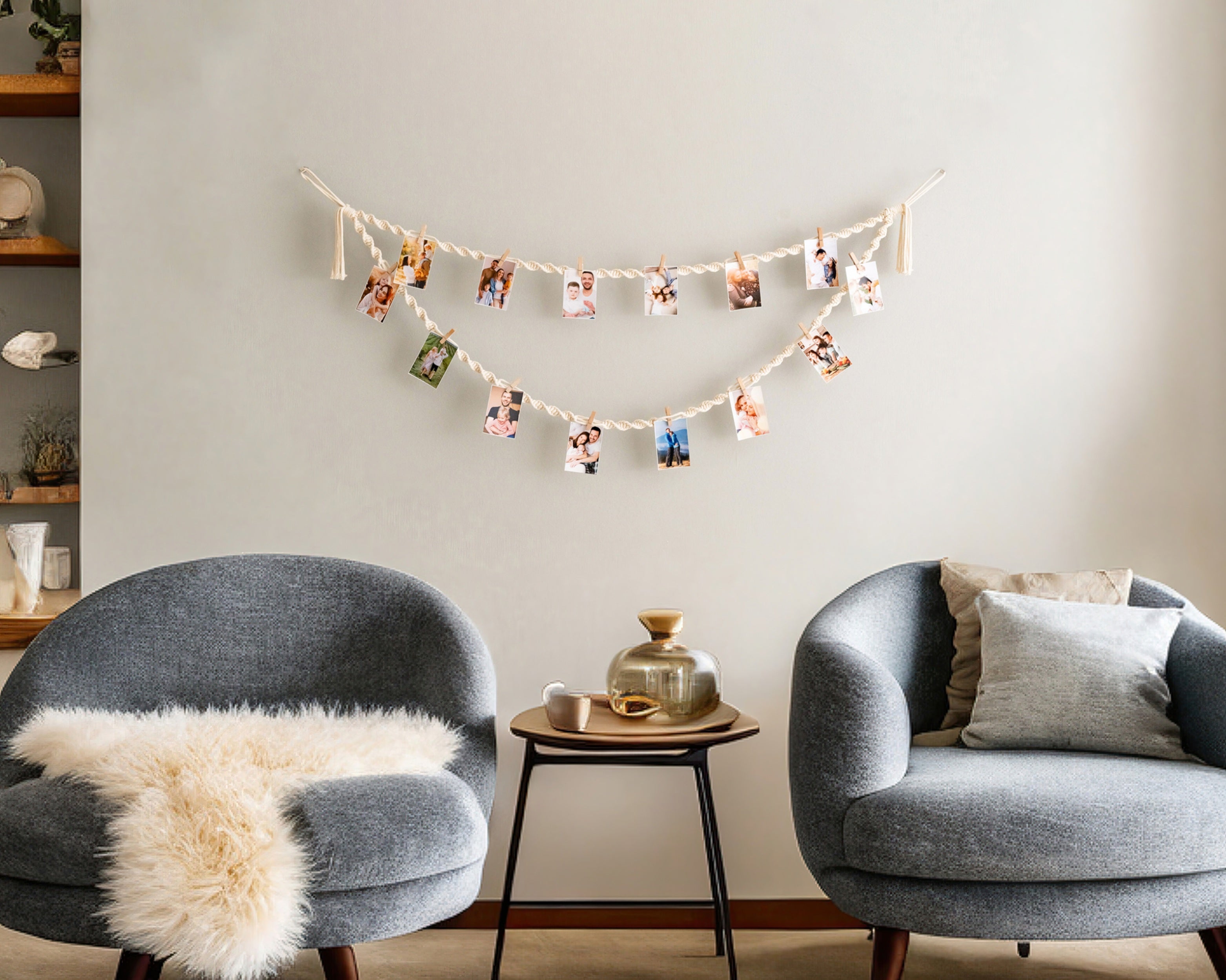 Macrame Photo Hanger macrame cord for Hanging Photo Display I78