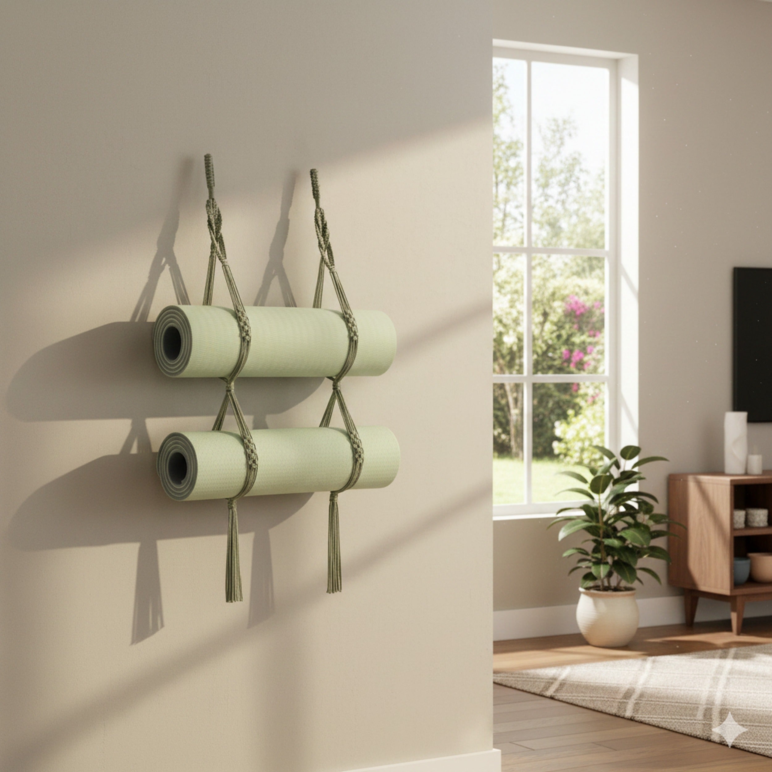 Macrame Yoga Mat Holder for Yoga Mat Storage and Home Decor I84