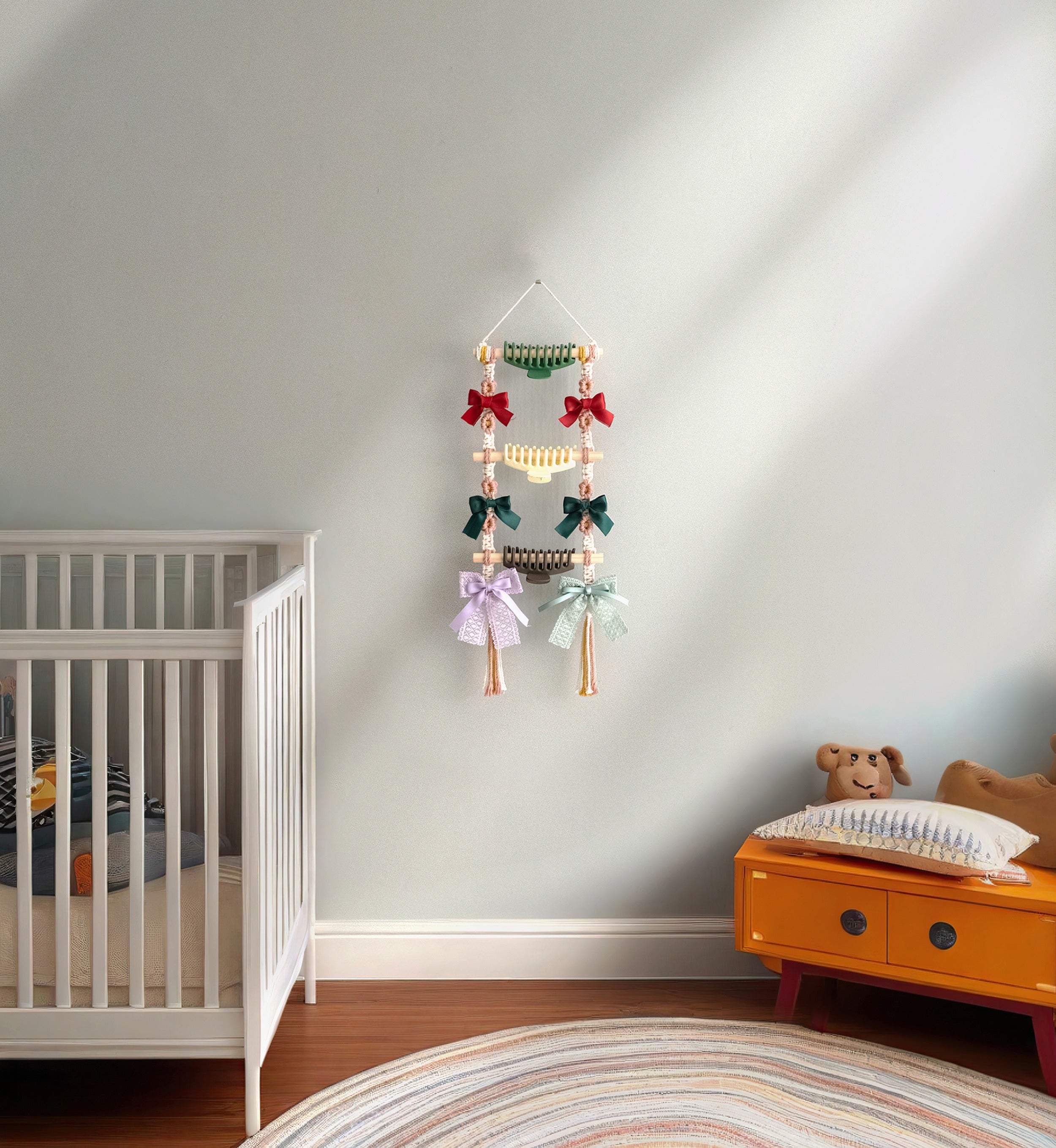 Macrame Hair Clip Holder macrame for Nursery Wall Decor I90