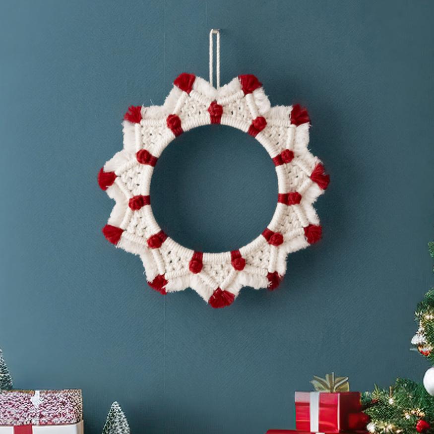 DIY Macrame Christmas Wreath Kit – Cotton Cord Holiday Craft K56