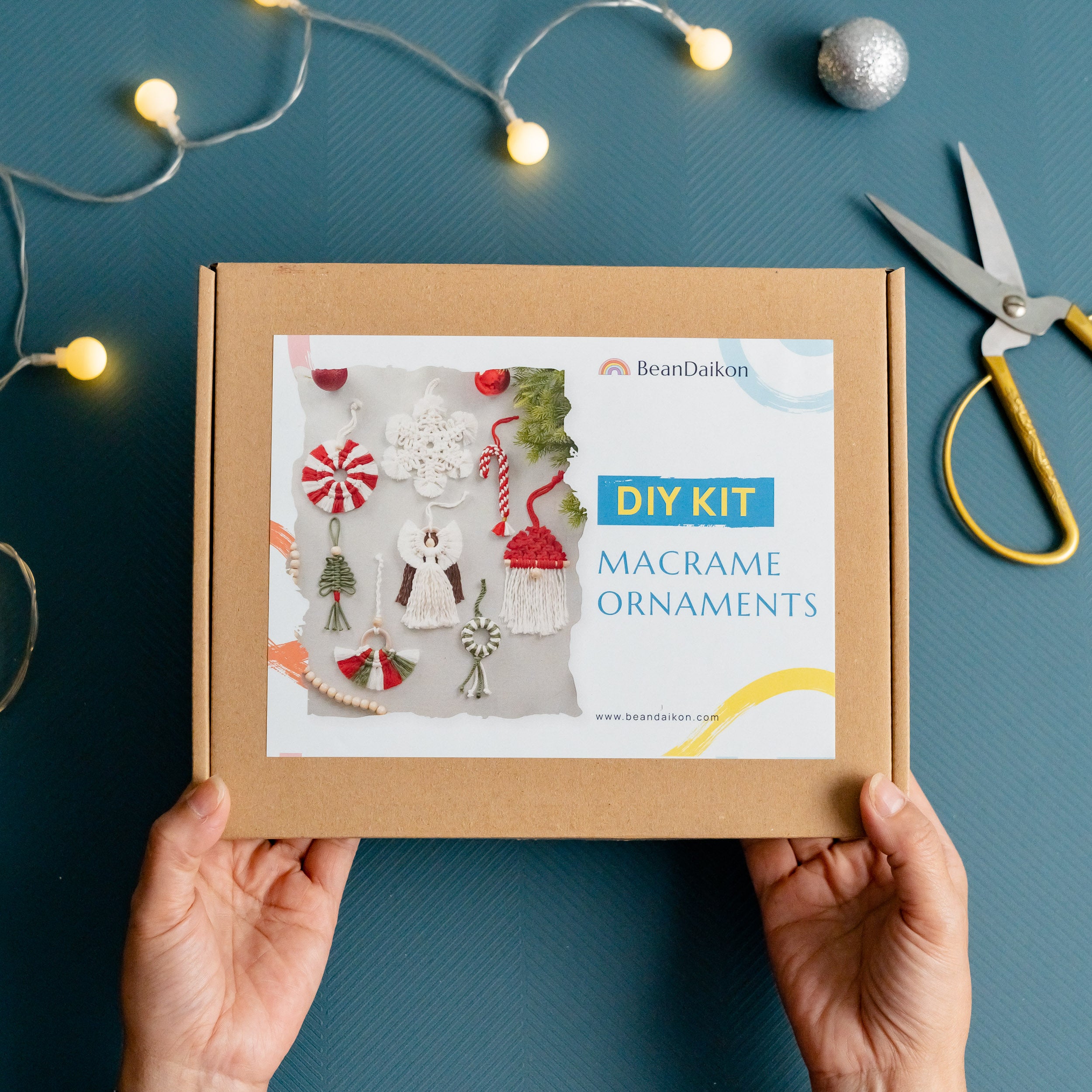 Macrame Christmas Ornament DIY Kit – Handmade Holiday Decor K65