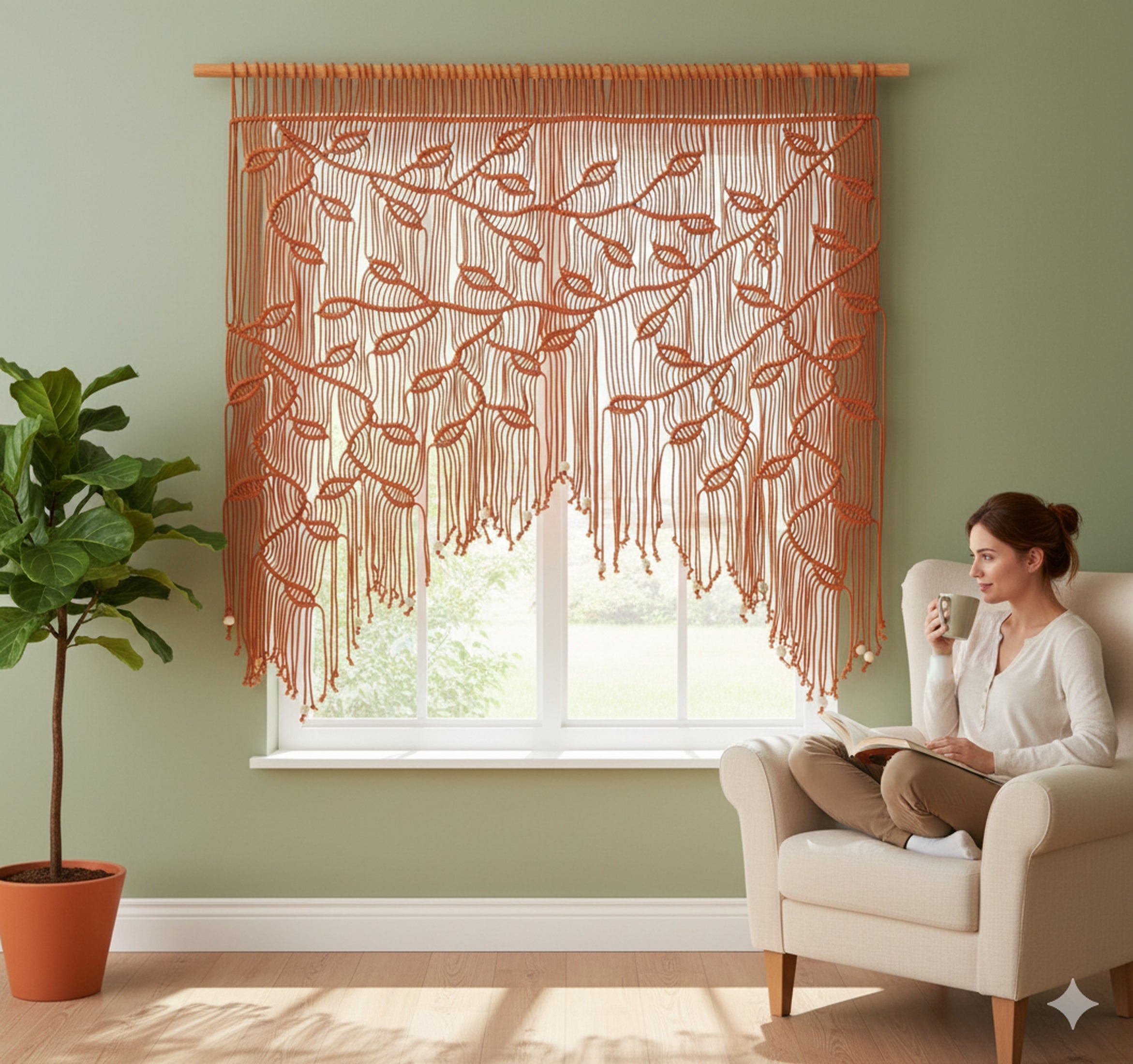 Macrame Curtain macrame cord for Boho Curtain and Wall Hanging C02