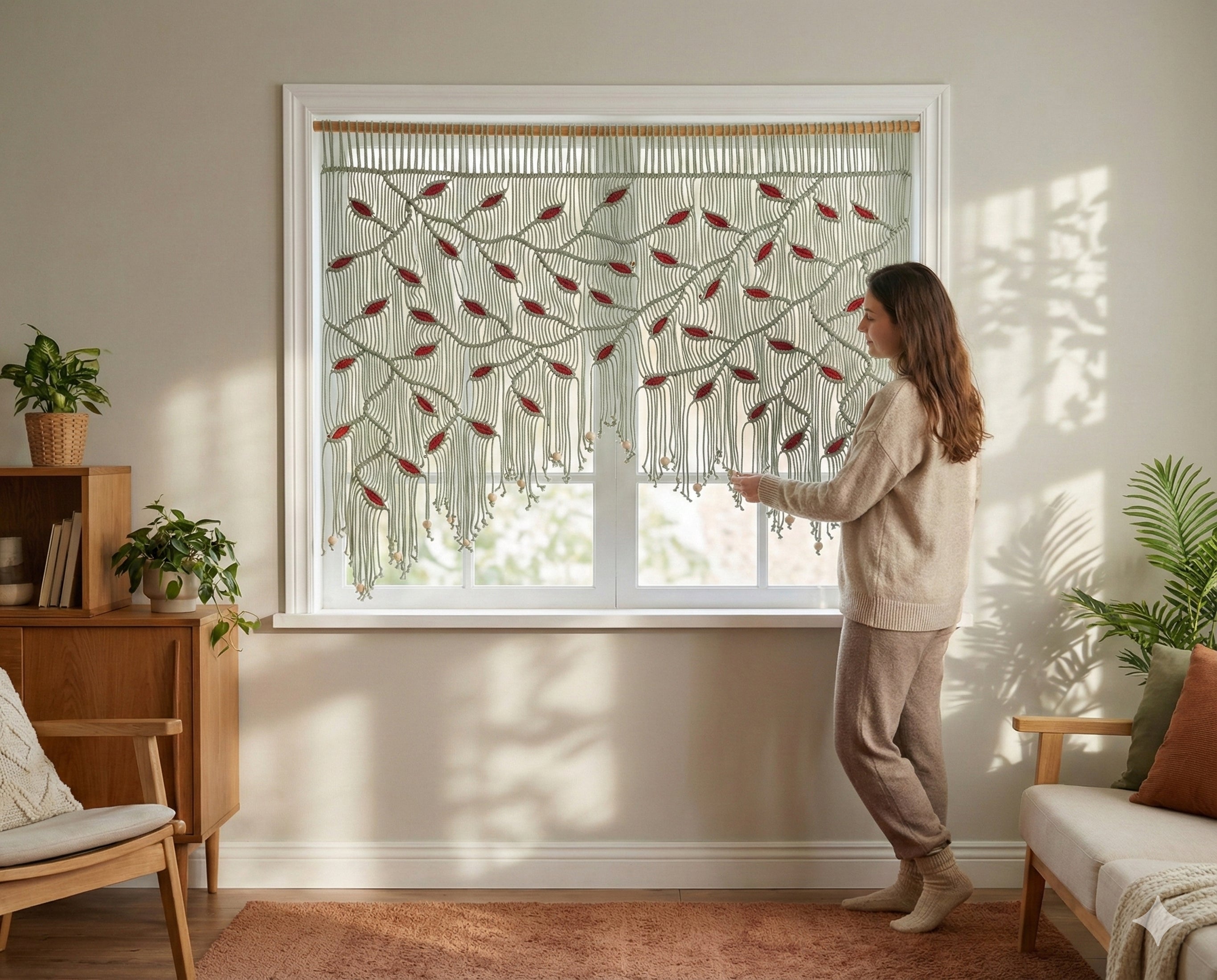 Macrame Curtain macrame cord for boho wall decor and minimalist style C18