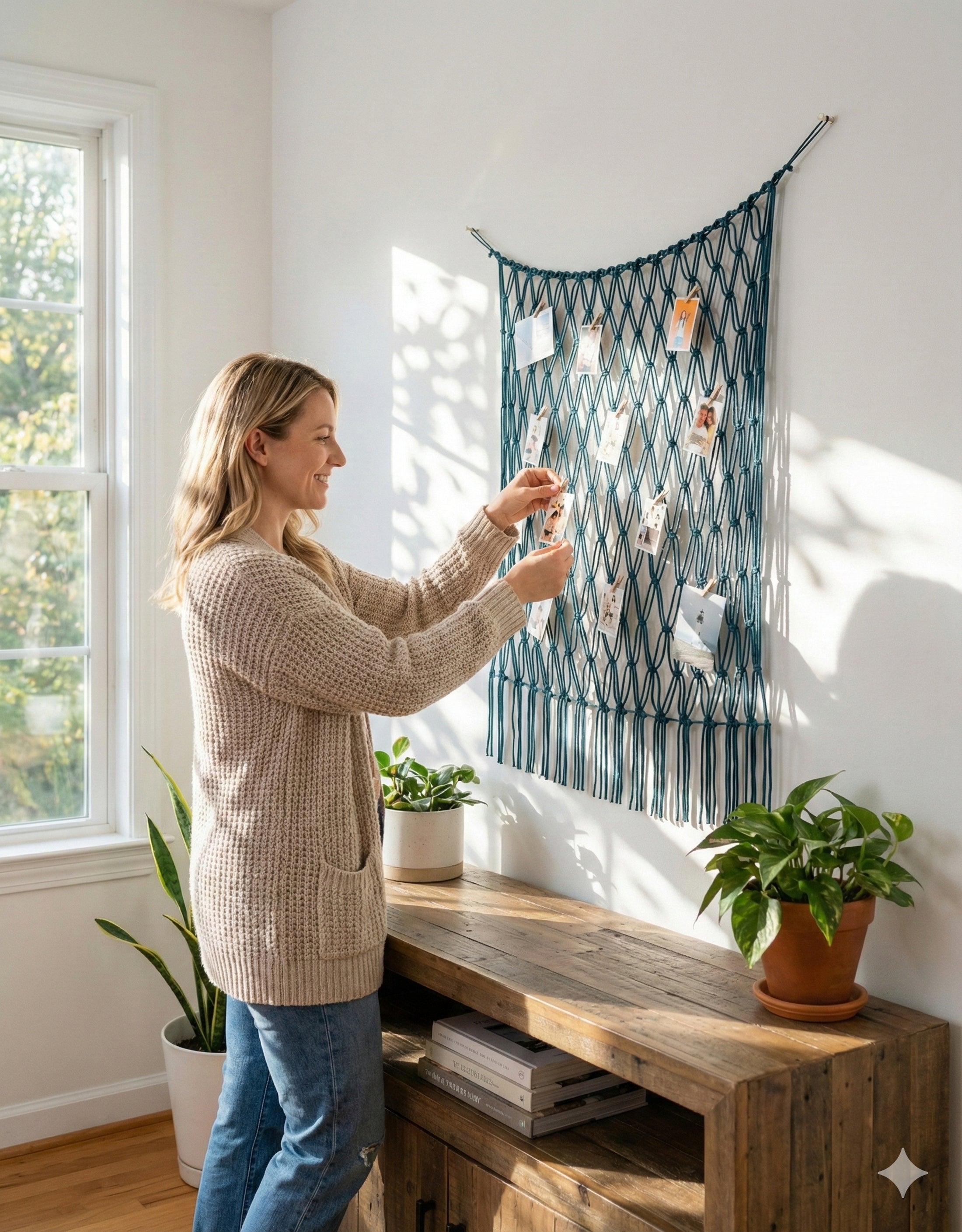 Macrame Photo Hanger macrame cord for Photo Wall Decor and Display I19