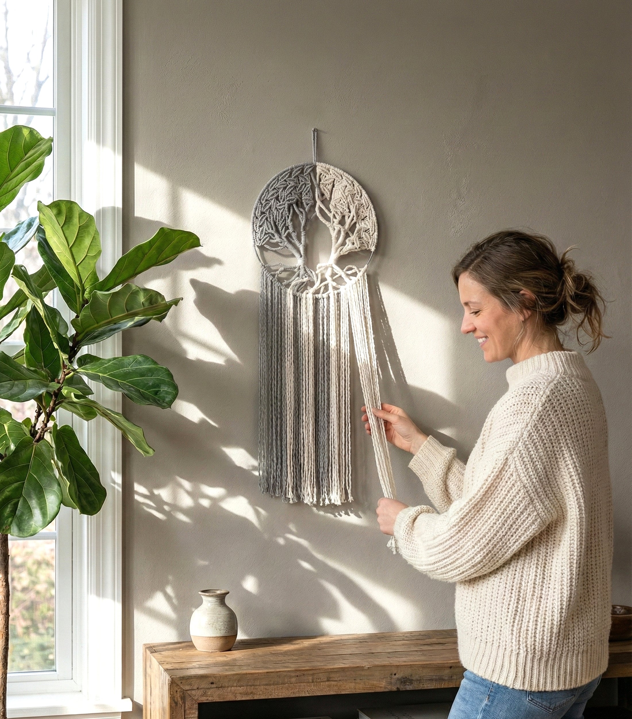 Macrame Tree of Life Wall Hanging for Boho Wall Decor W17