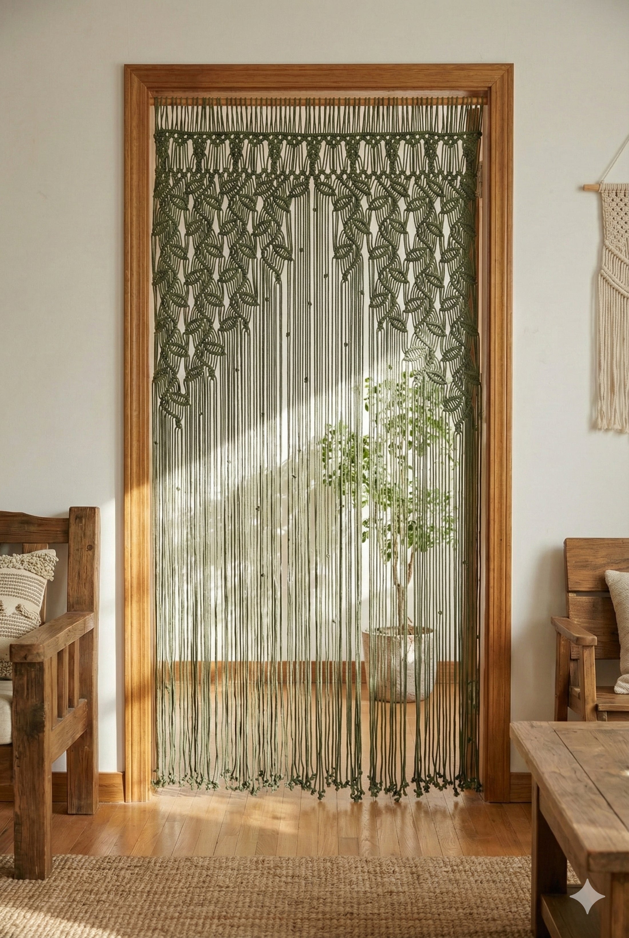 Macrame Curtain handmade macrame for boho wall decor and rustic style C01