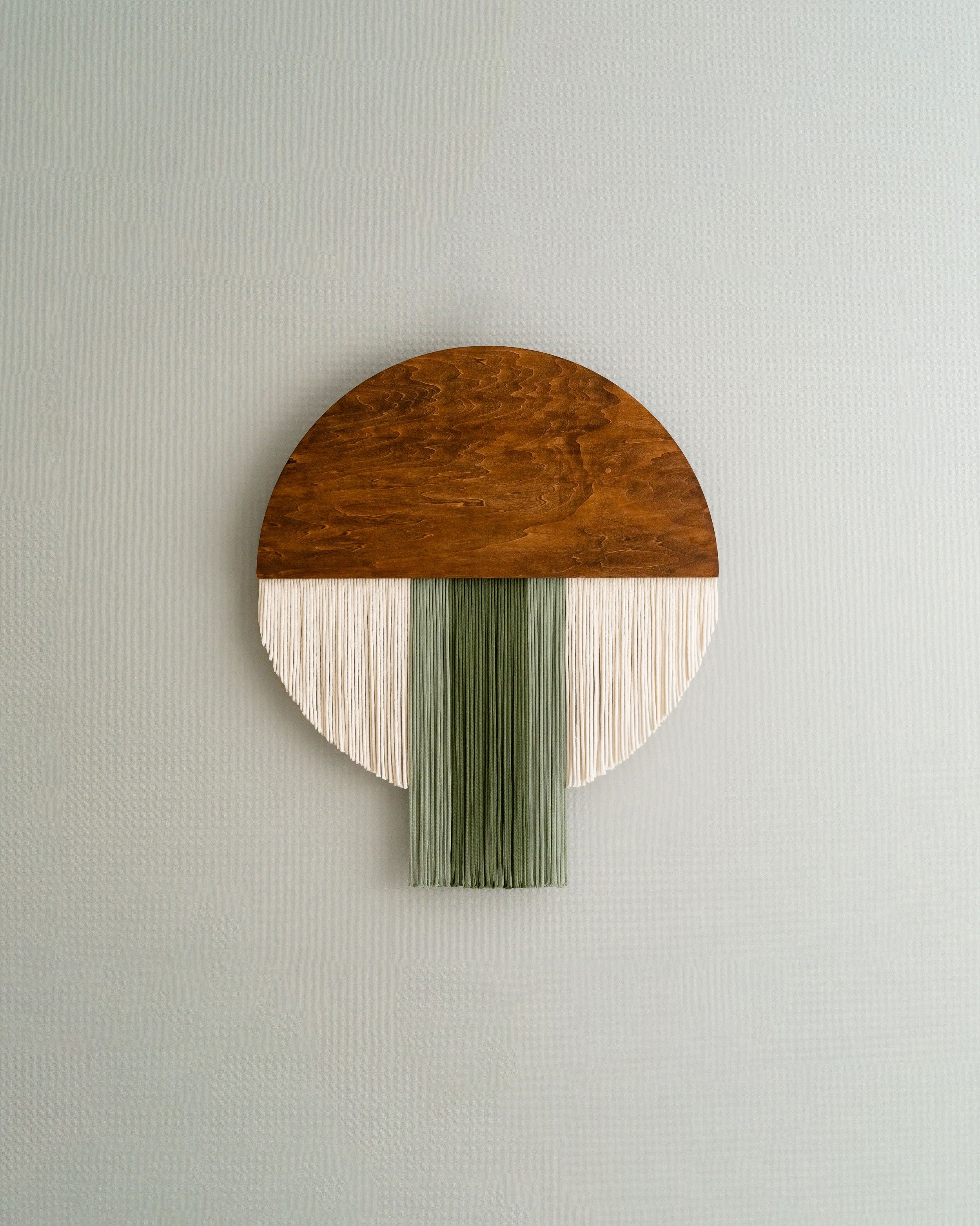 The Bloom Wall Hanging – Boho Cotton Fiber Art in Green V60