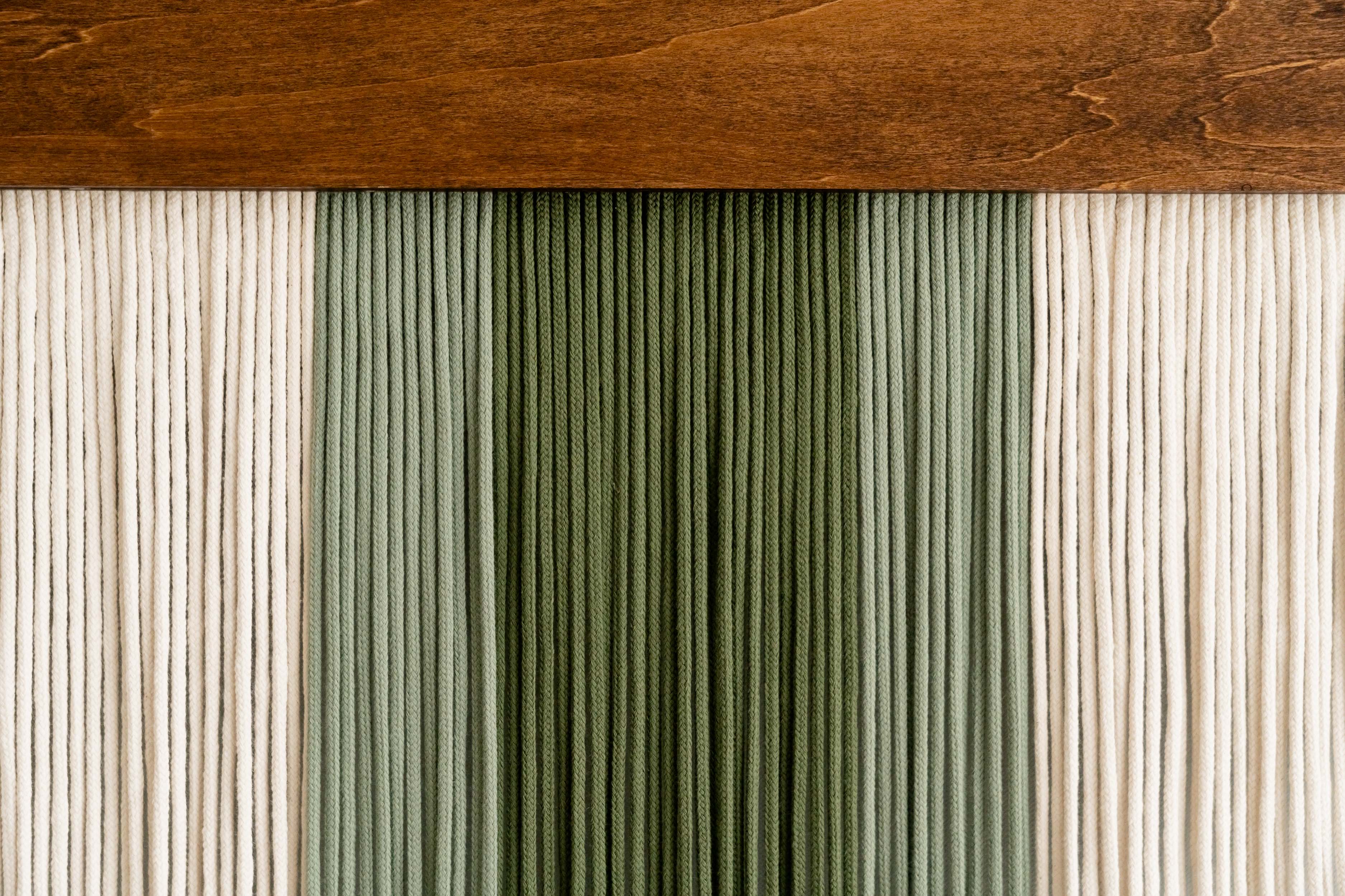 The Bloom Wall Hanging – Boho Cotton Fiber Art in Green V60